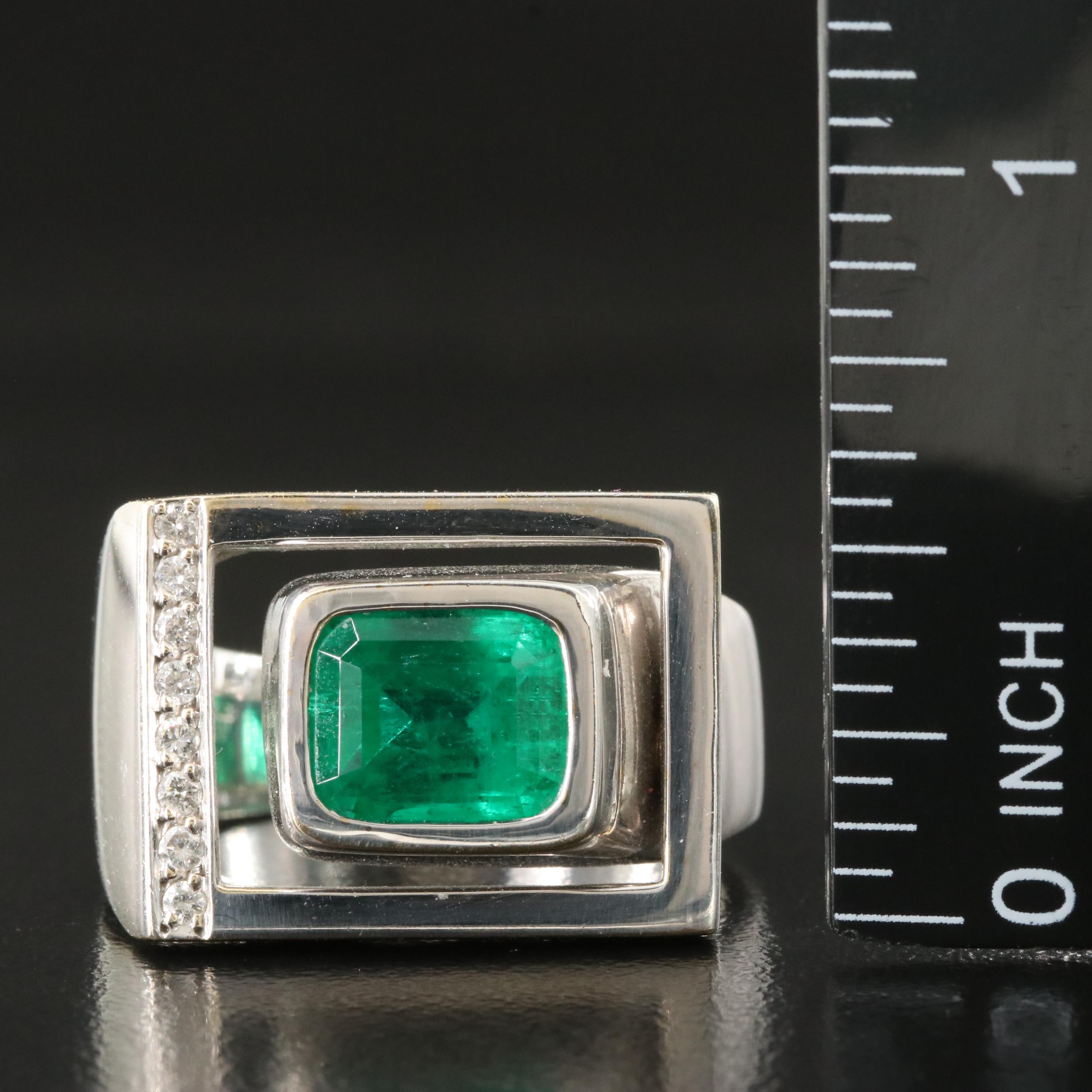 18K 3.15 CT Emerald and Diamond Ring