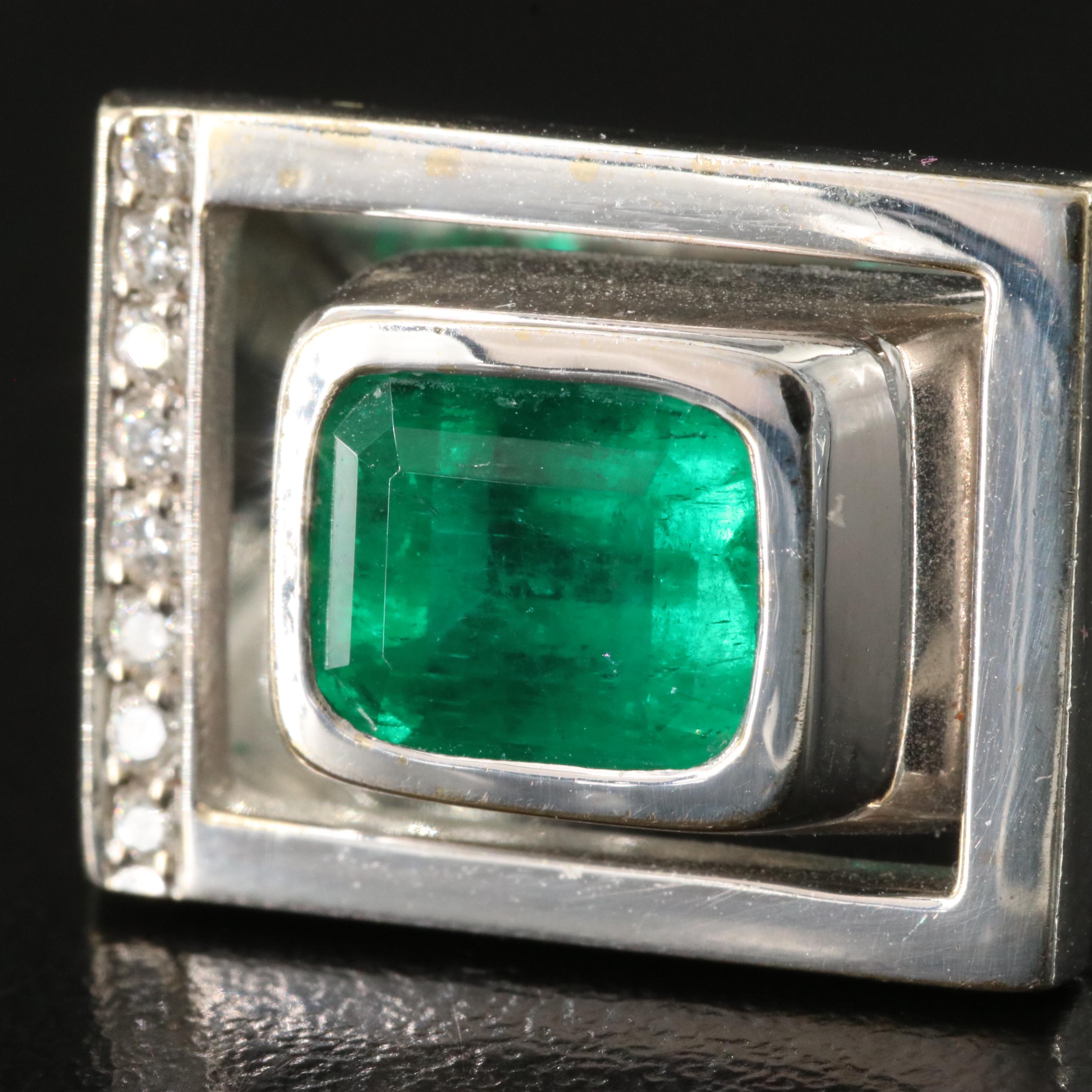 18K 3.15 CT Emerald and Diamond Ring