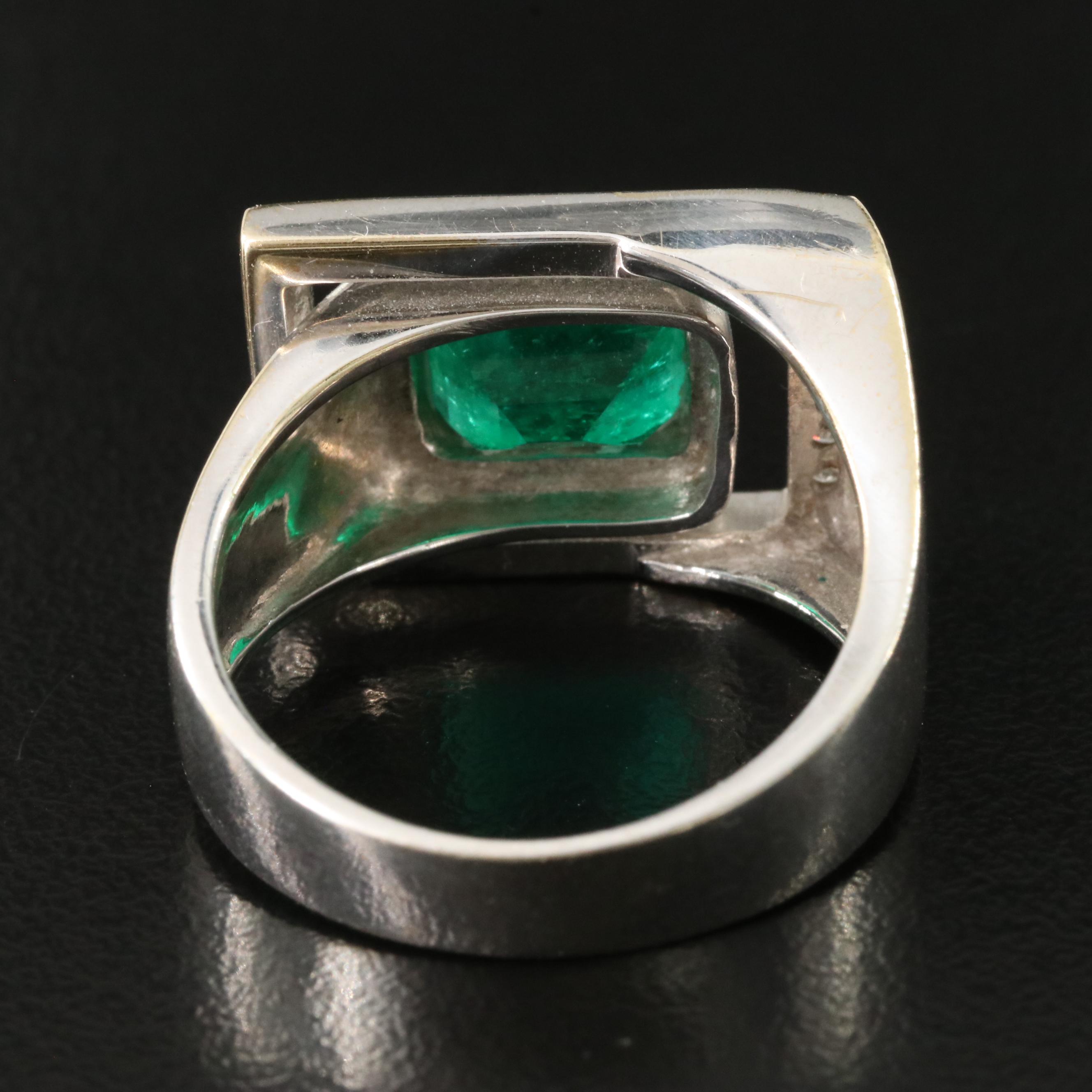 18K 3.15 CT Emerald and Diamond Ring