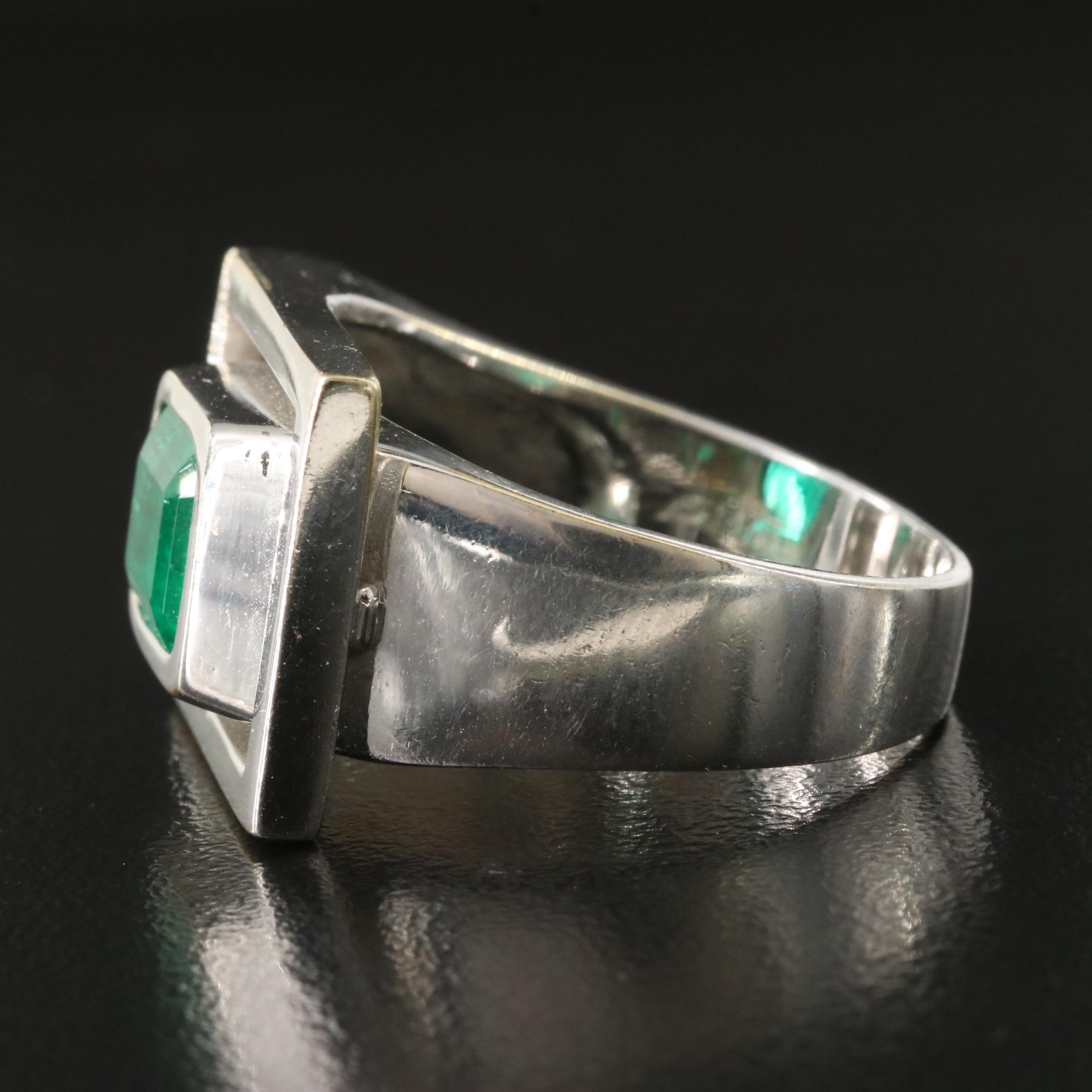 18K 3.15 CT Emerald and Diamond Ring