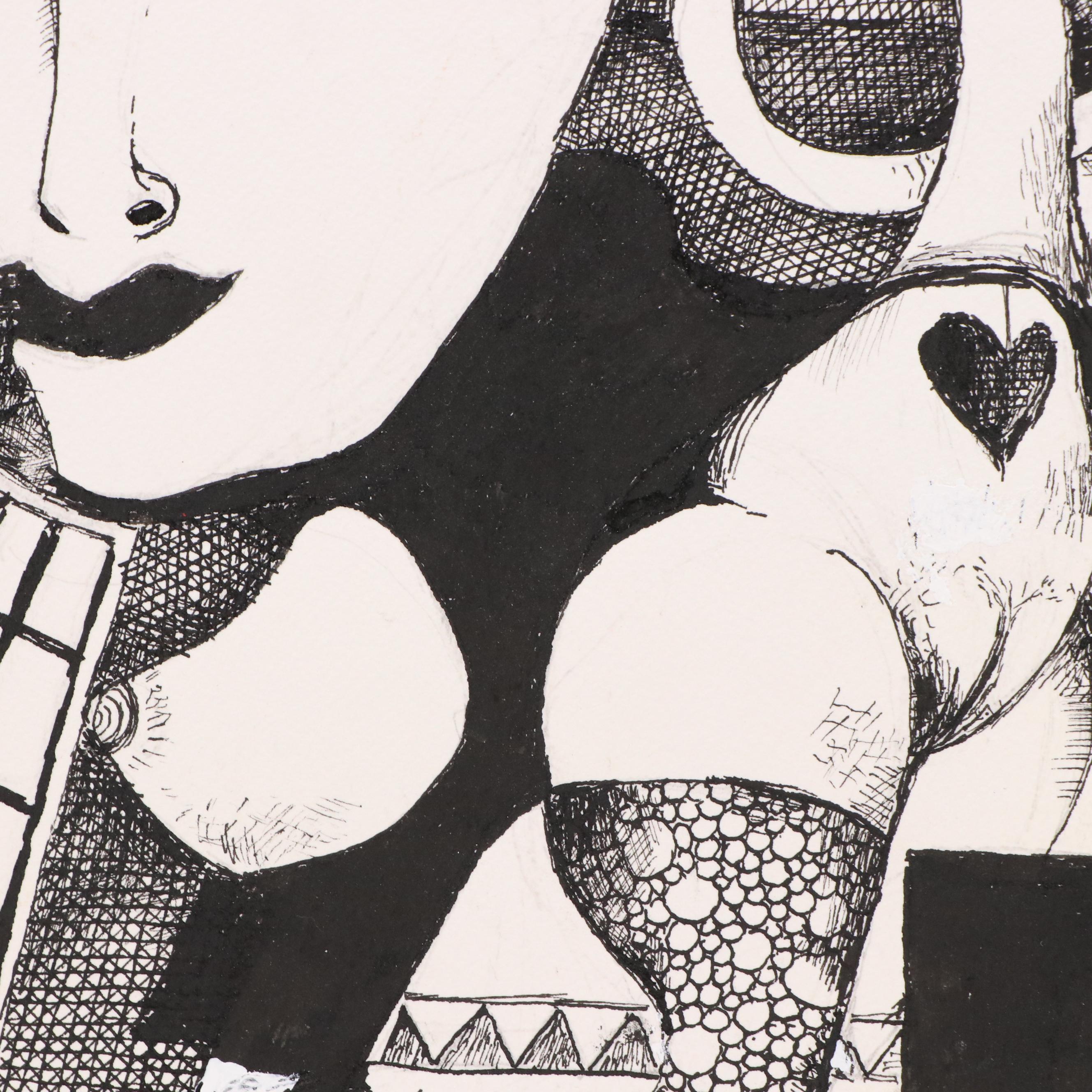 Nikolay "Kuk" Manuylov Surrealist Ink Drawing, 21st Century