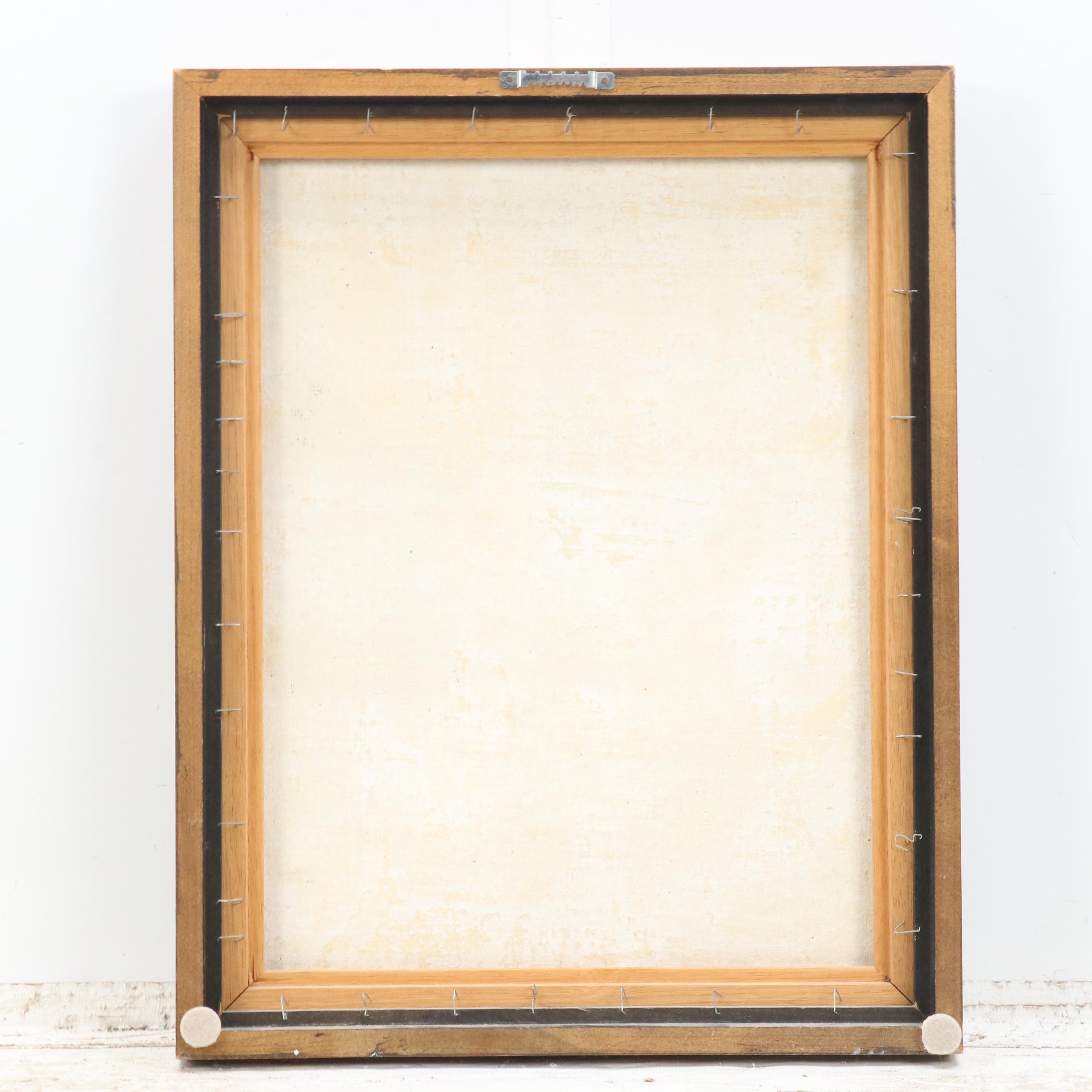 Stylized Oil Painting With Mediterranean Alleyway, Late 20th Century