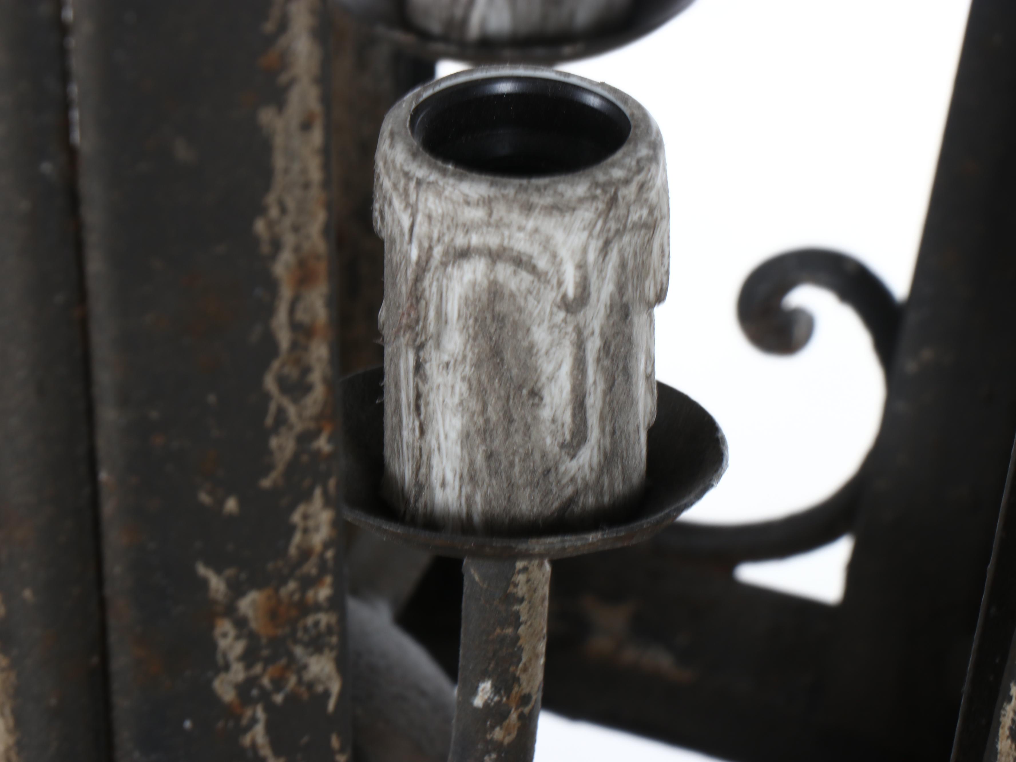 Spanish Baroque Style Black Metal Pendant Lamp