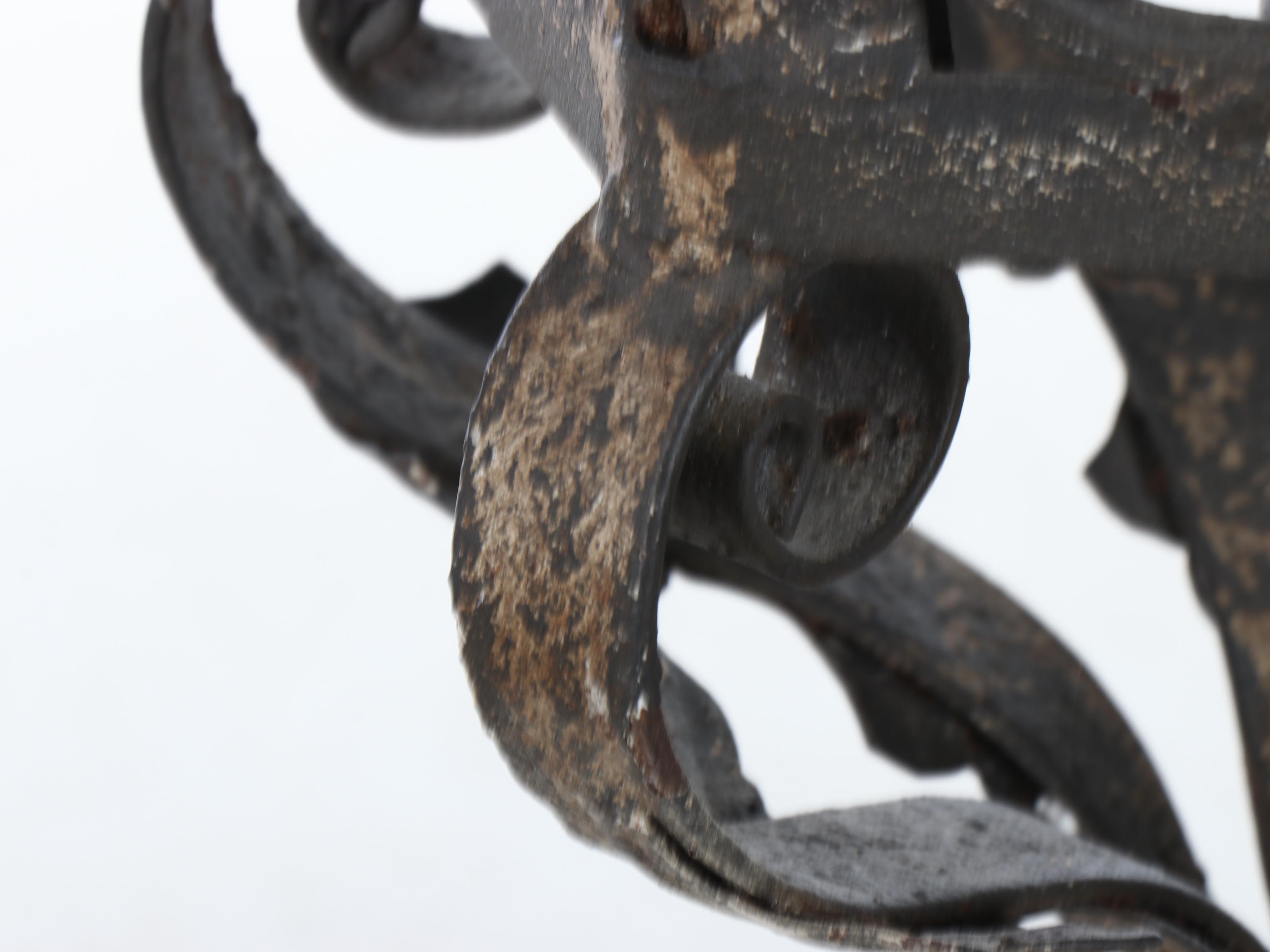 Spanish Baroque Style Black Metal Pendant Lamp