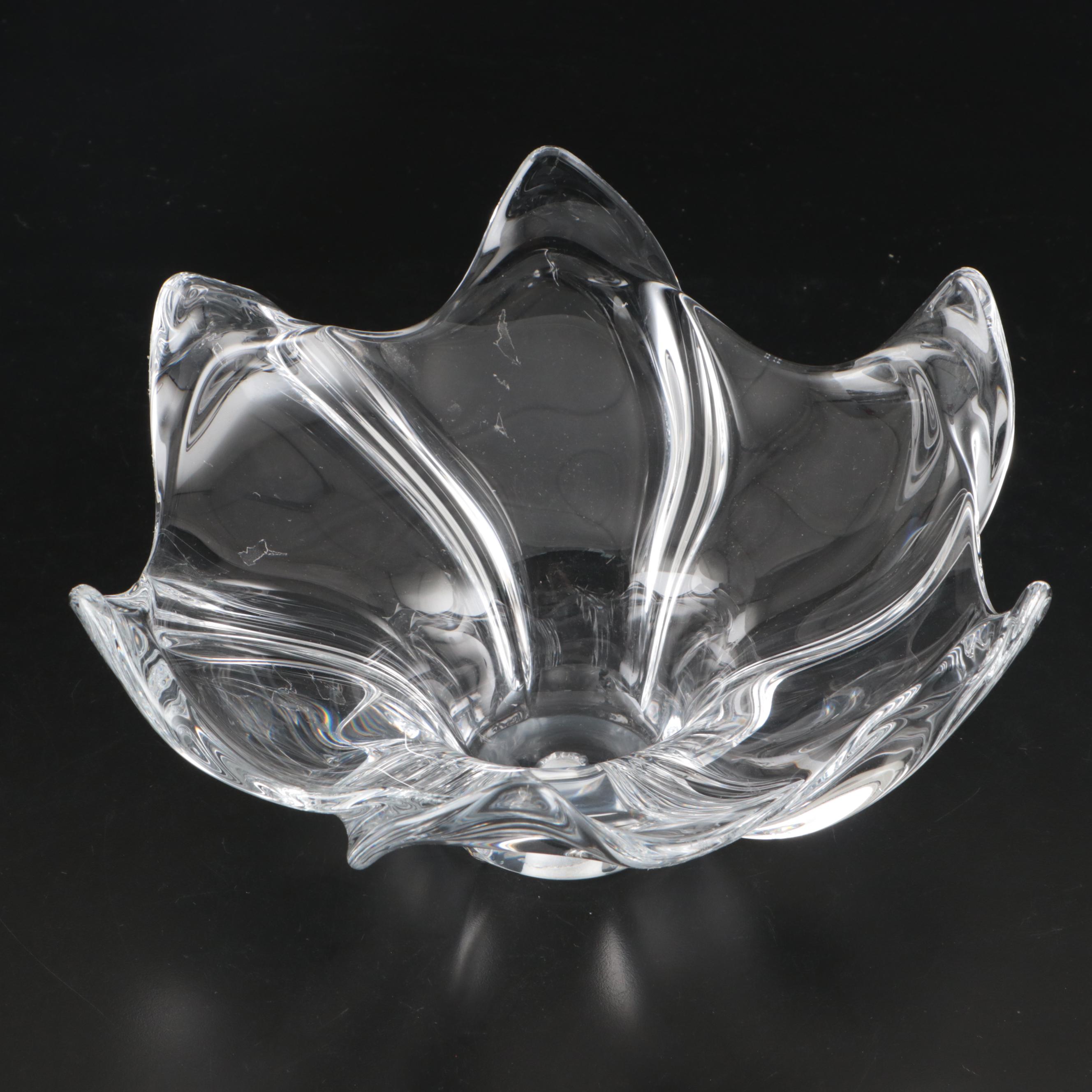 Brass and Glass Table Lamp with Spiral Shade, Manner of Cofrac Art Verrier