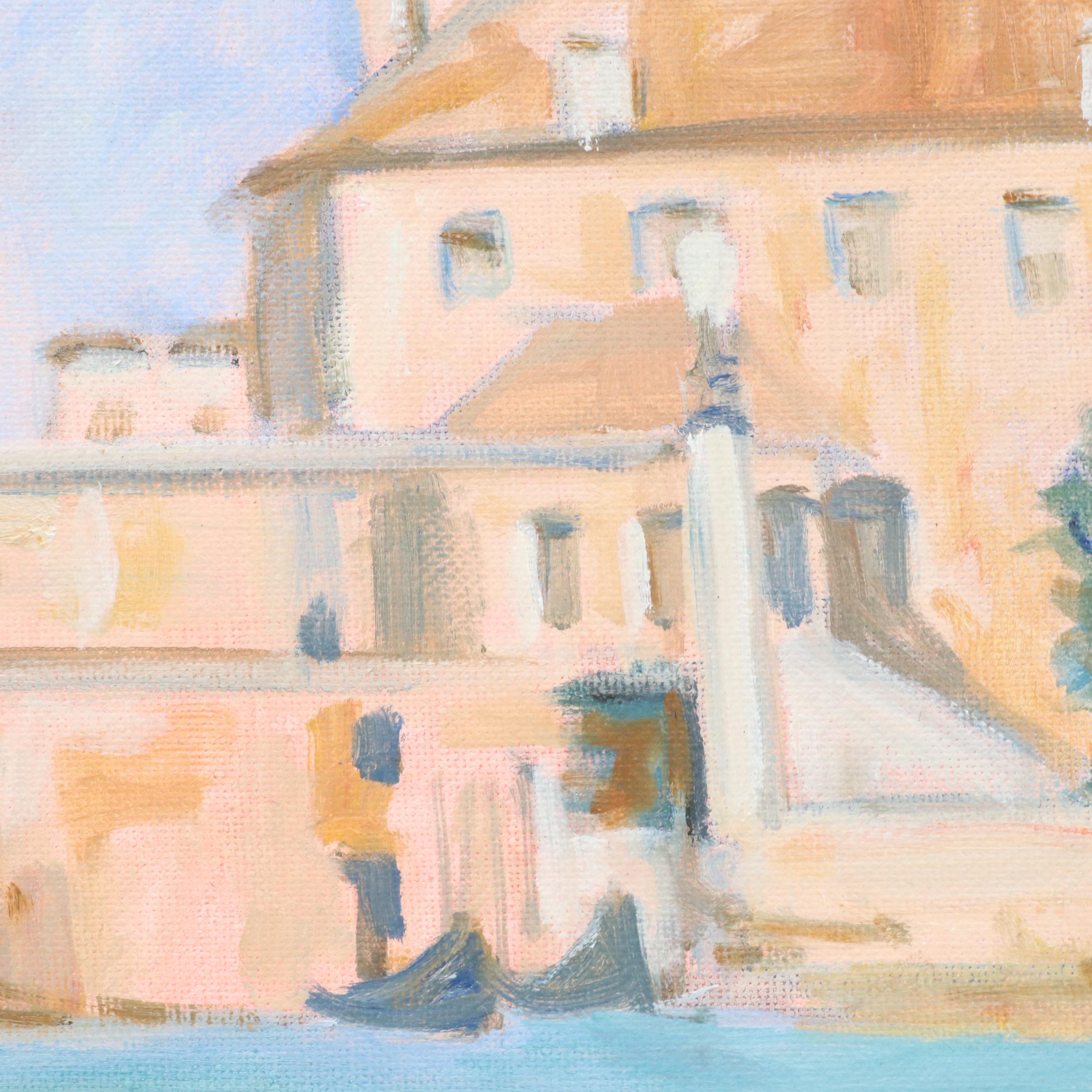 Oil Painting with Venetian Canal Scene, Late 20th / 21st Century