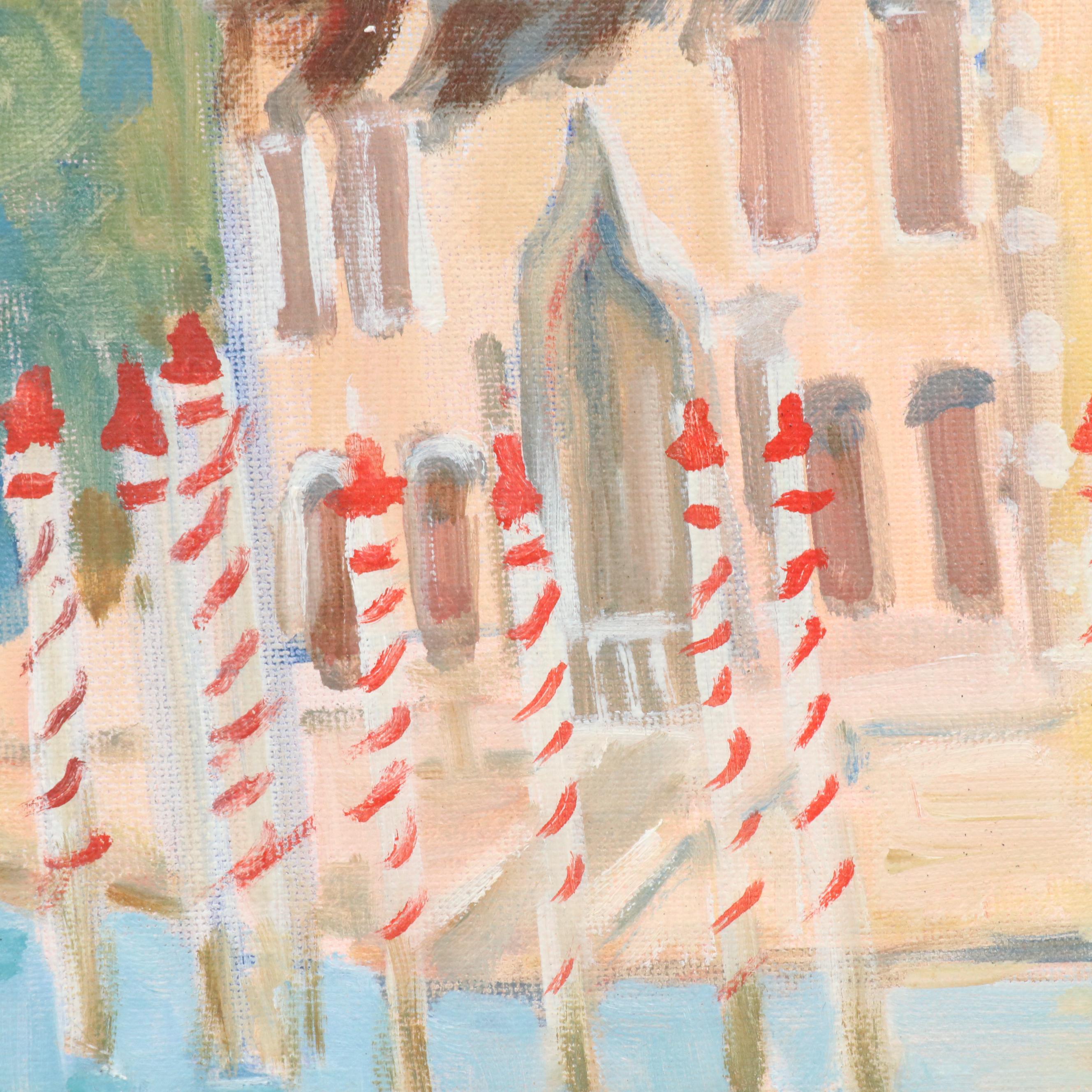 Oil Painting with Venetian Canal Scene, Late 20th / 21st Century