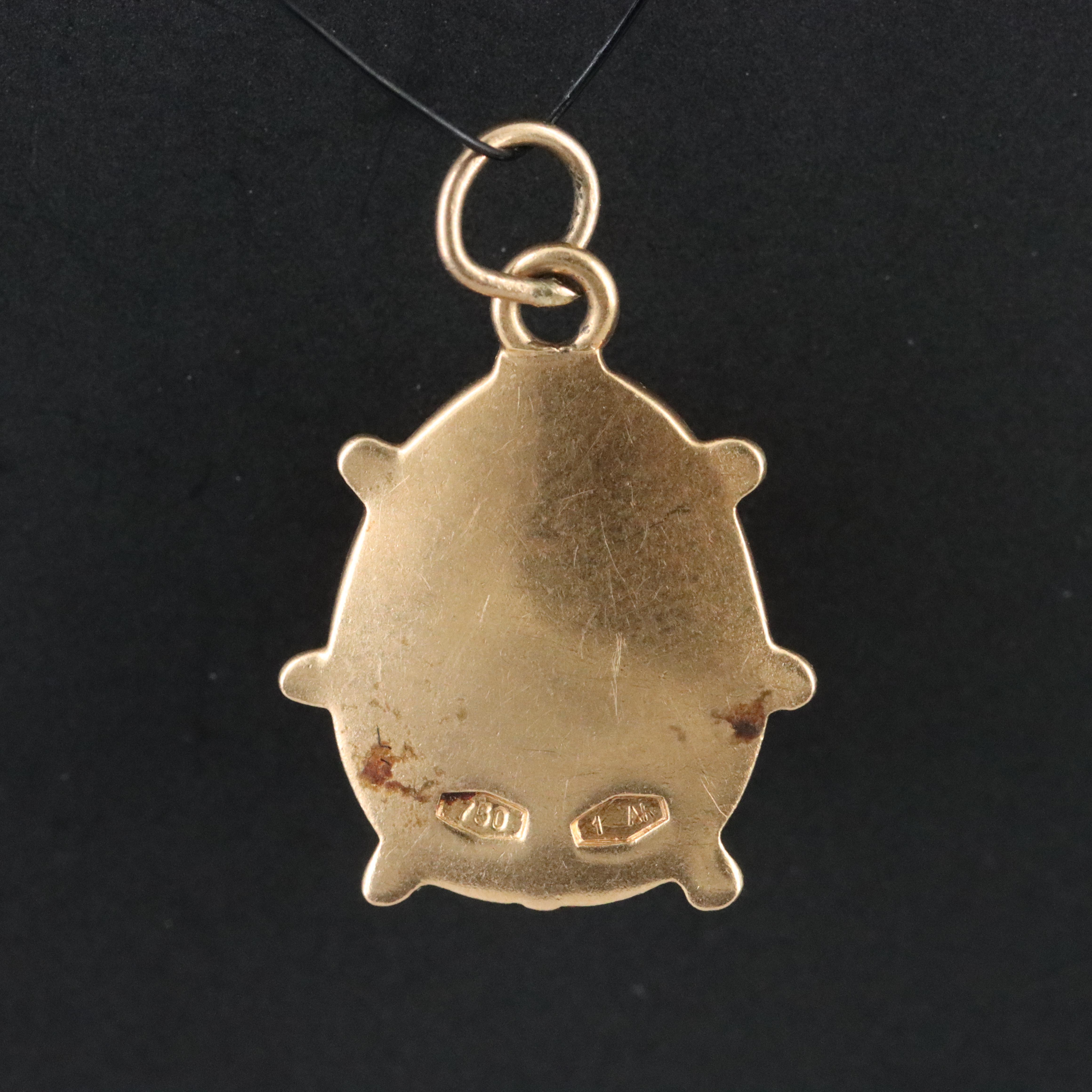 Italian 18K Electroform Enamel Ladybug Charm Pendant