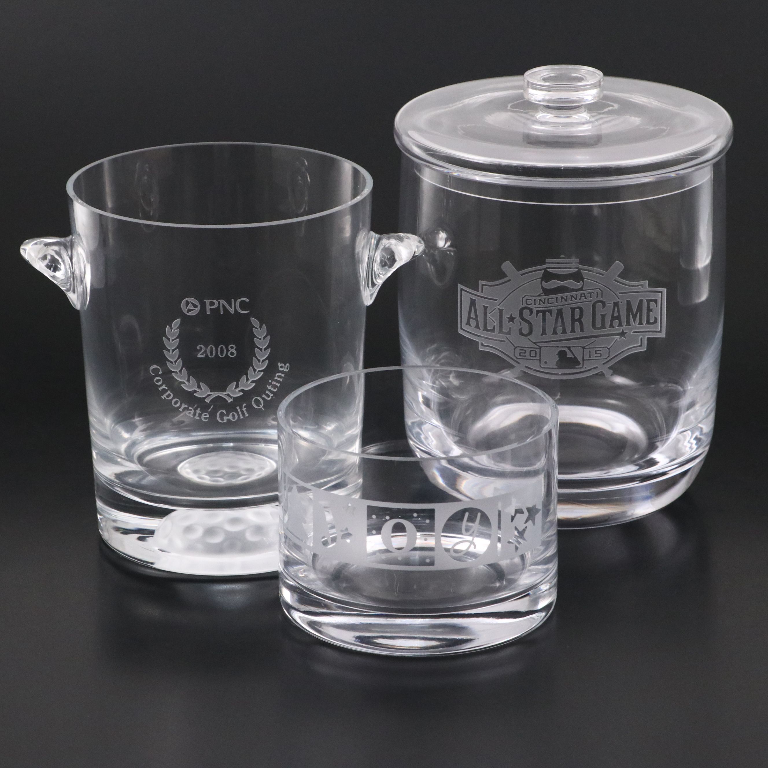 Cincinnati Reds All Star Game 2015 and Other Crystal Glass Ice Bucket and Bowl