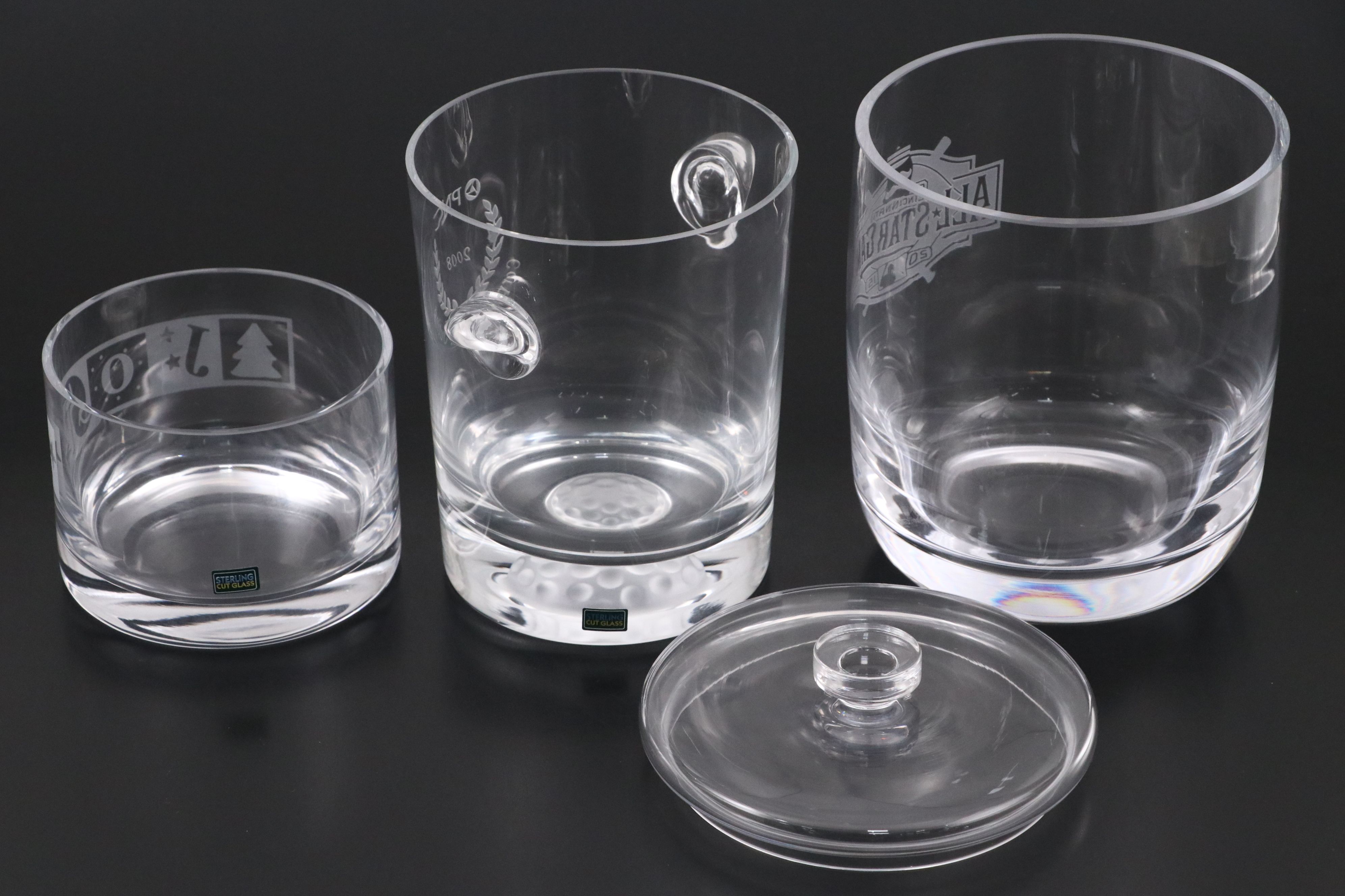 Cincinnati Reds All Star Game 2015 and Other Crystal Glass Ice Bucket and Bowl