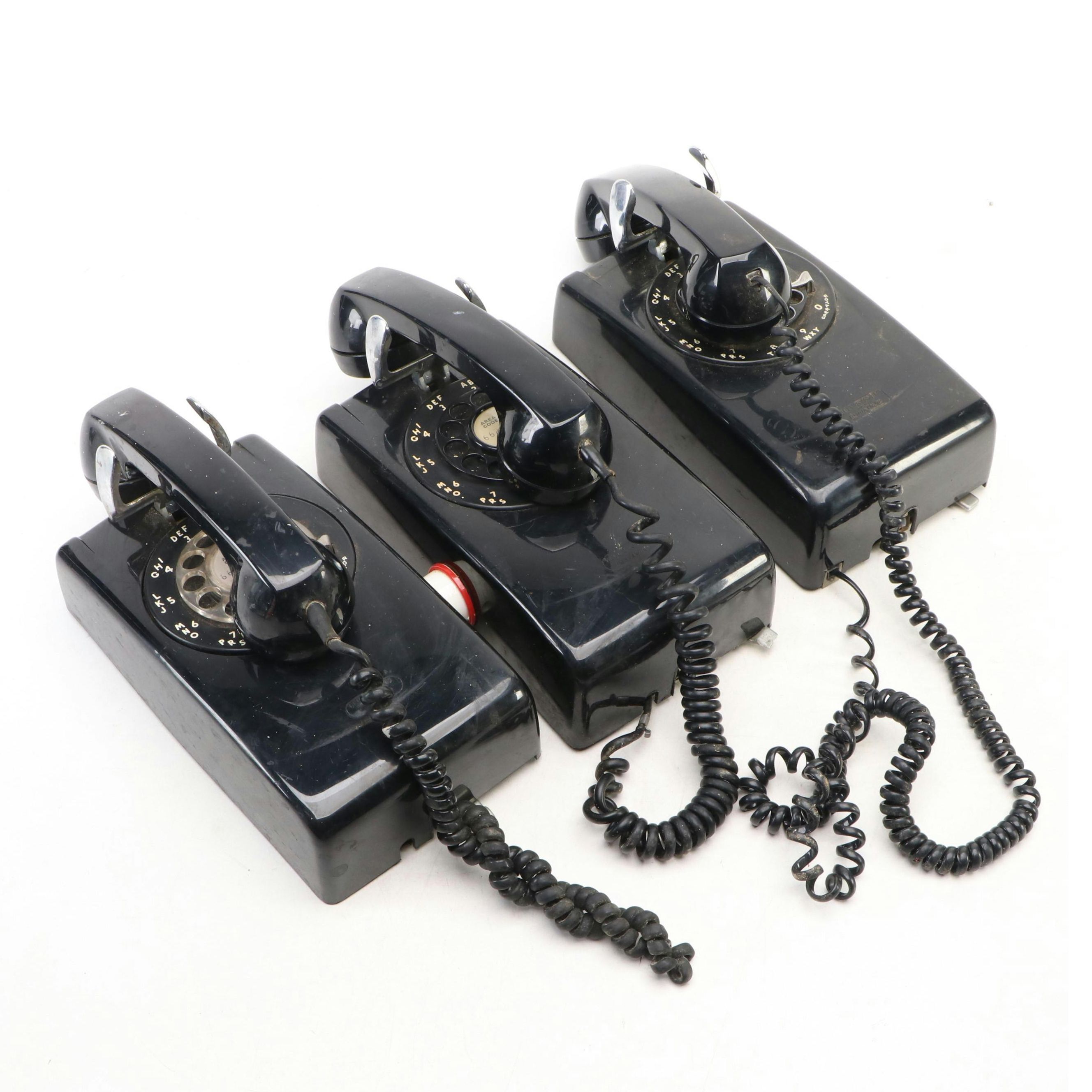 Western Electric Bell System Model 554 Rotary Wall Phones