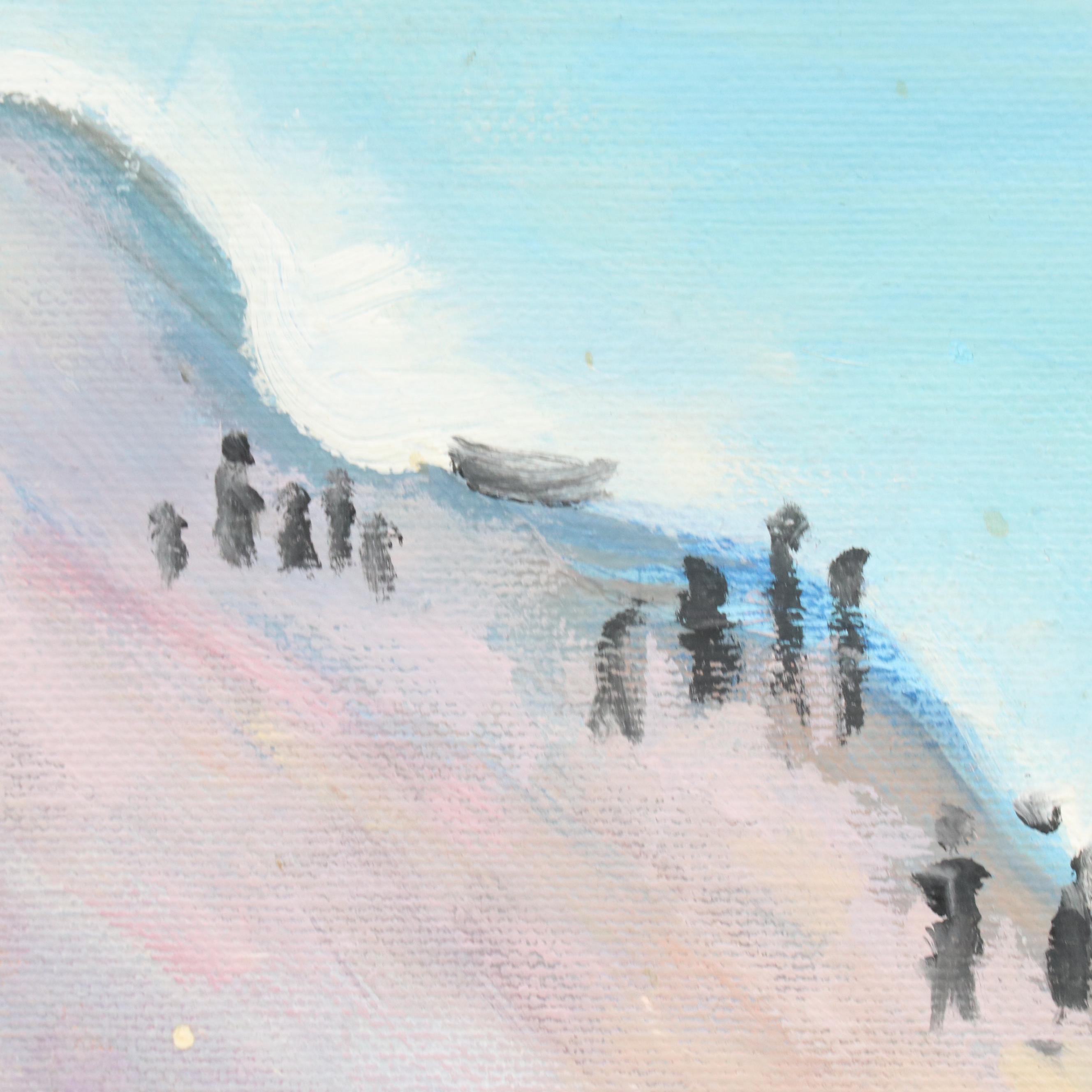 Oil Painting After Albert Marquet "The Beach at Fécamp," Late 20th Century