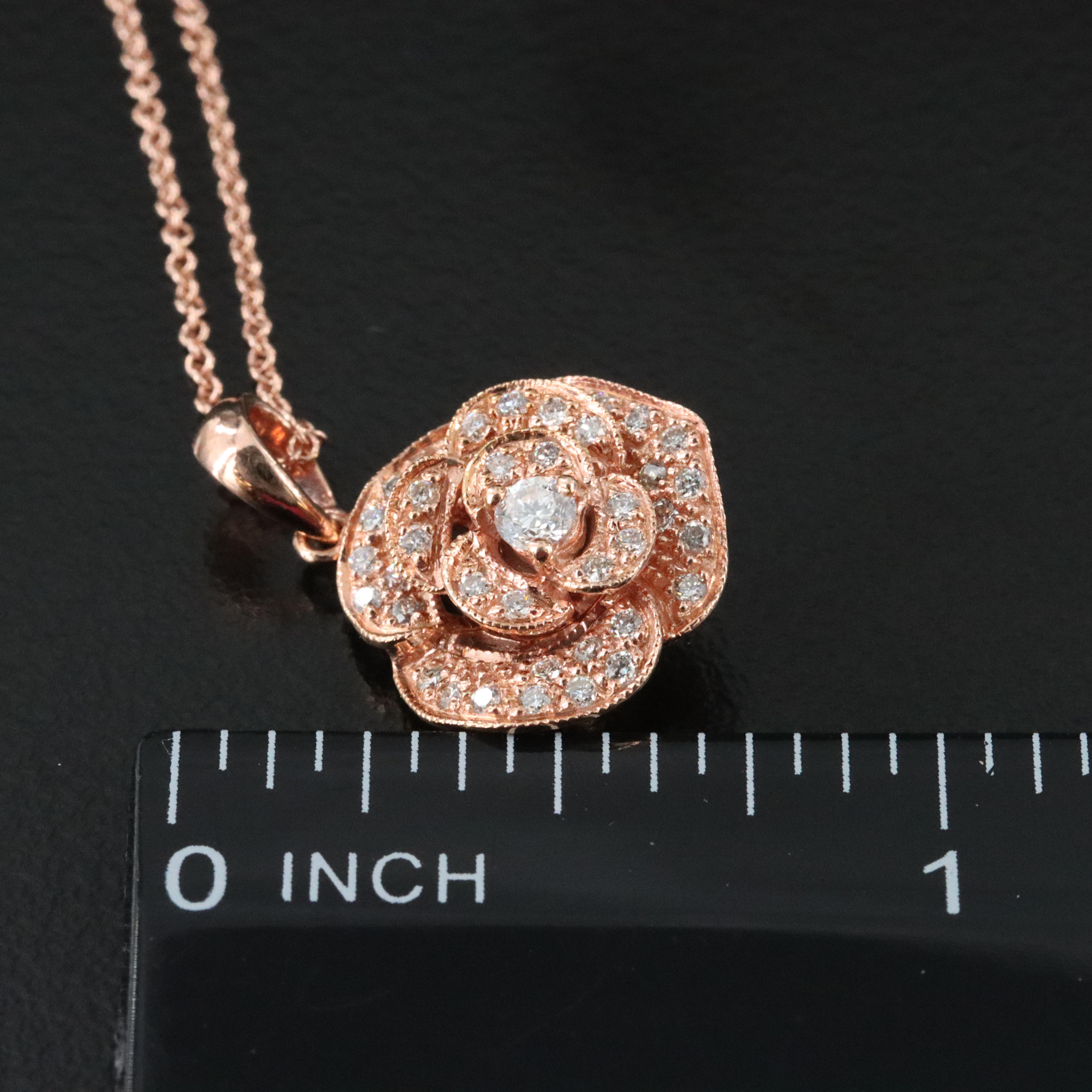 Le Vian 14K Rose Gold 0.34 CTW Diamond Rose Necklace