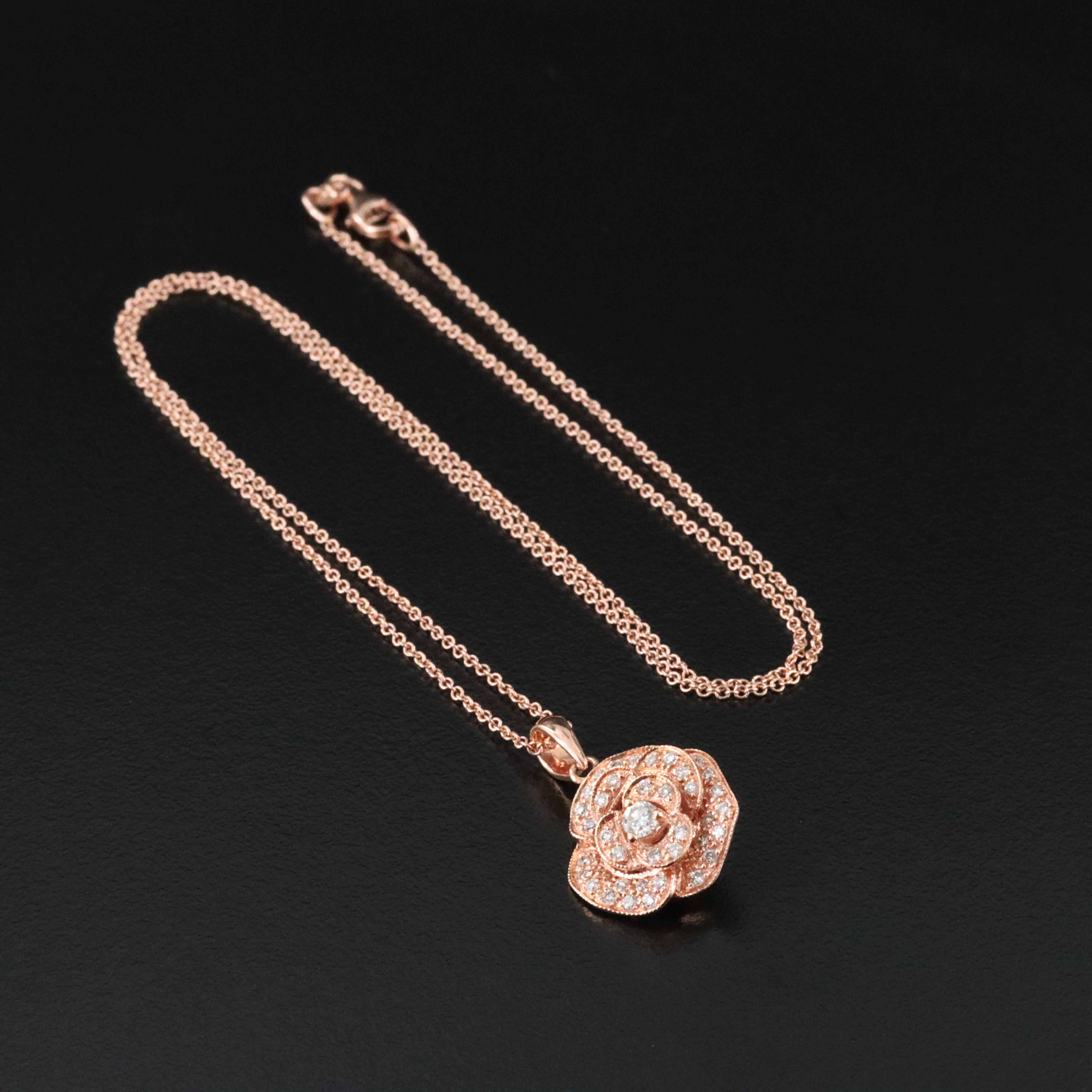 Le Vian 14K Rose Gold 0.34 CTW Diamond Rose Necklace