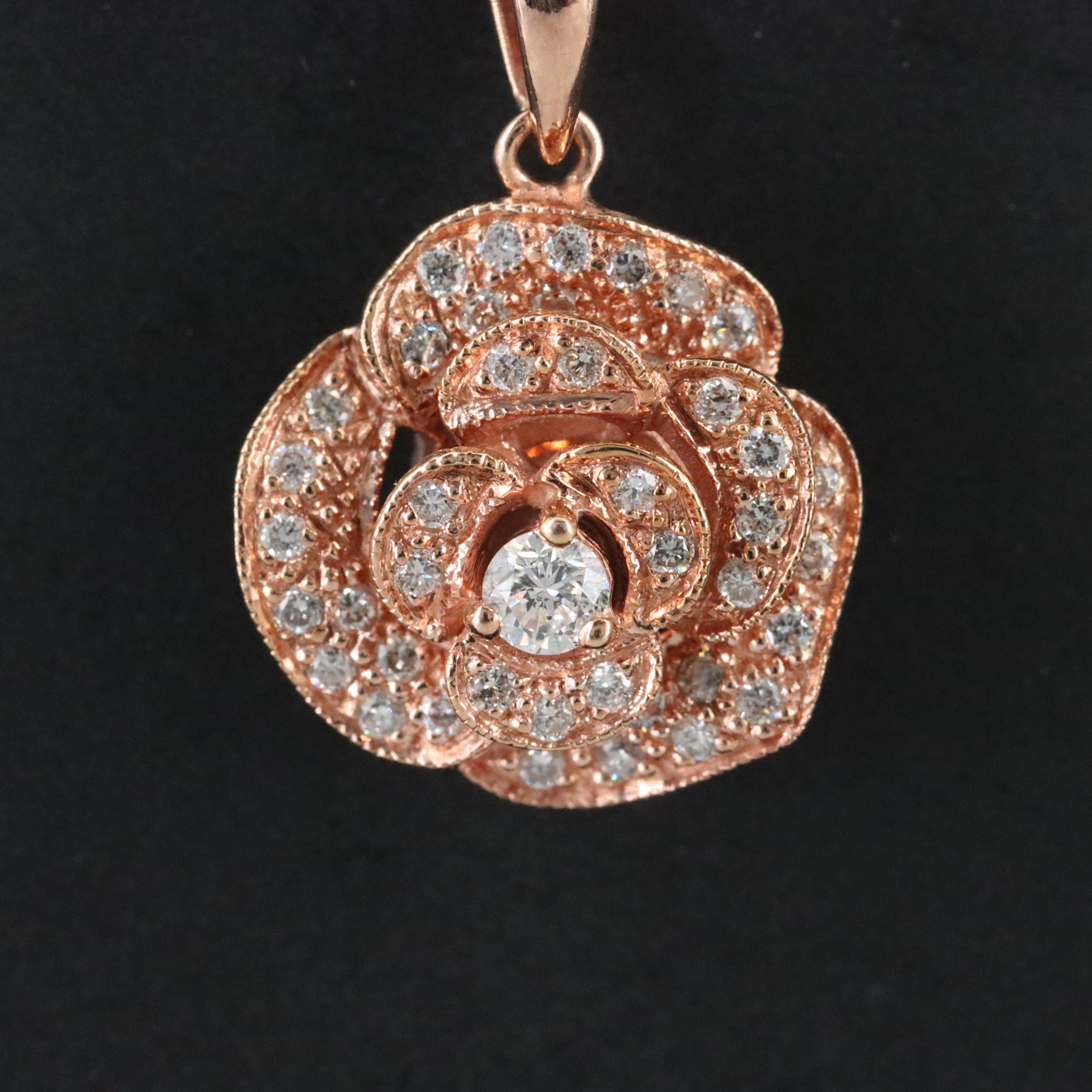 Le Vian 14K Rose Gold 0.34 CTW Diamond Rose Necklace