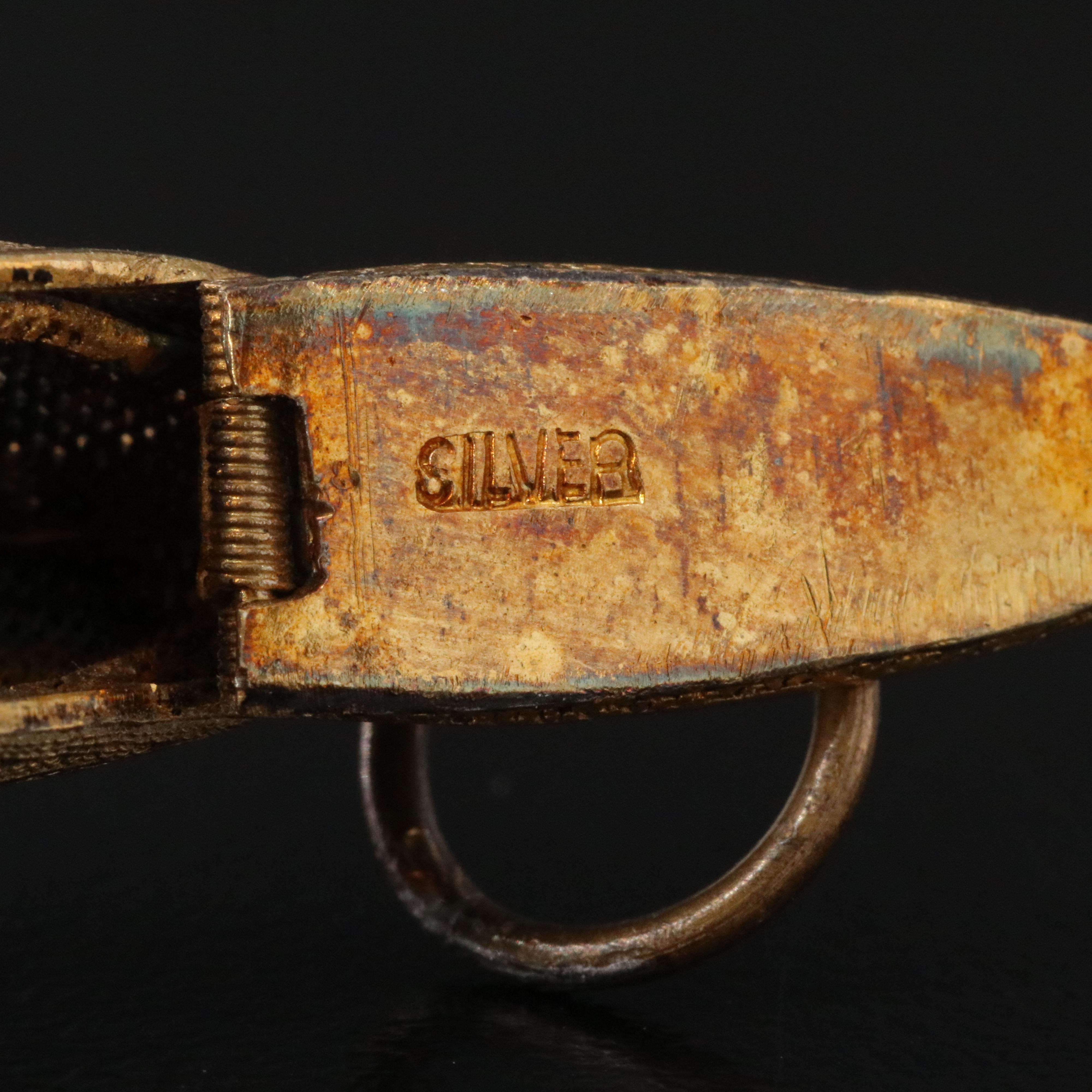 Sterling Faux Turquoise Articulated Fish Pendant