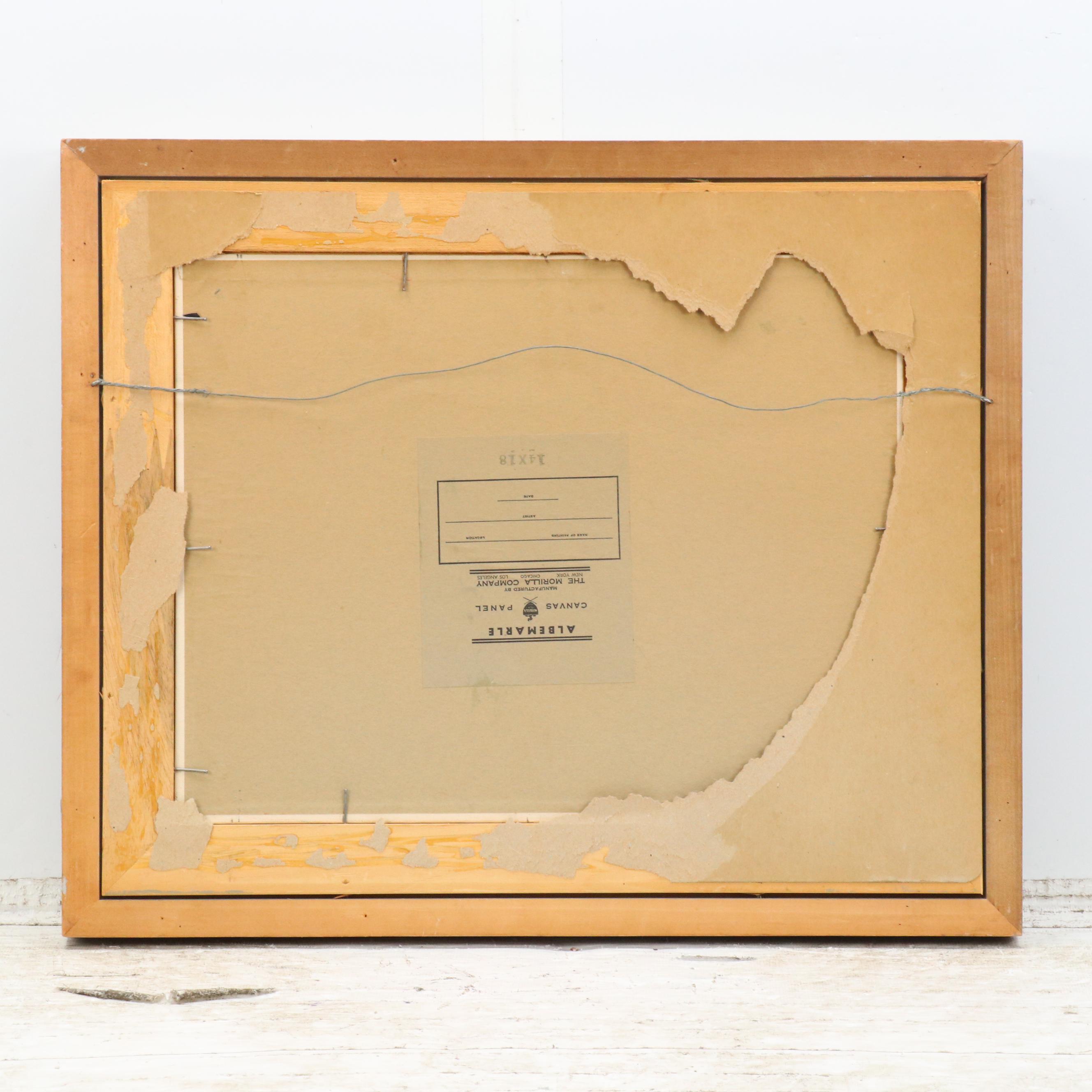 Autumnal Oil Painting with New England Church, Late 20th Century