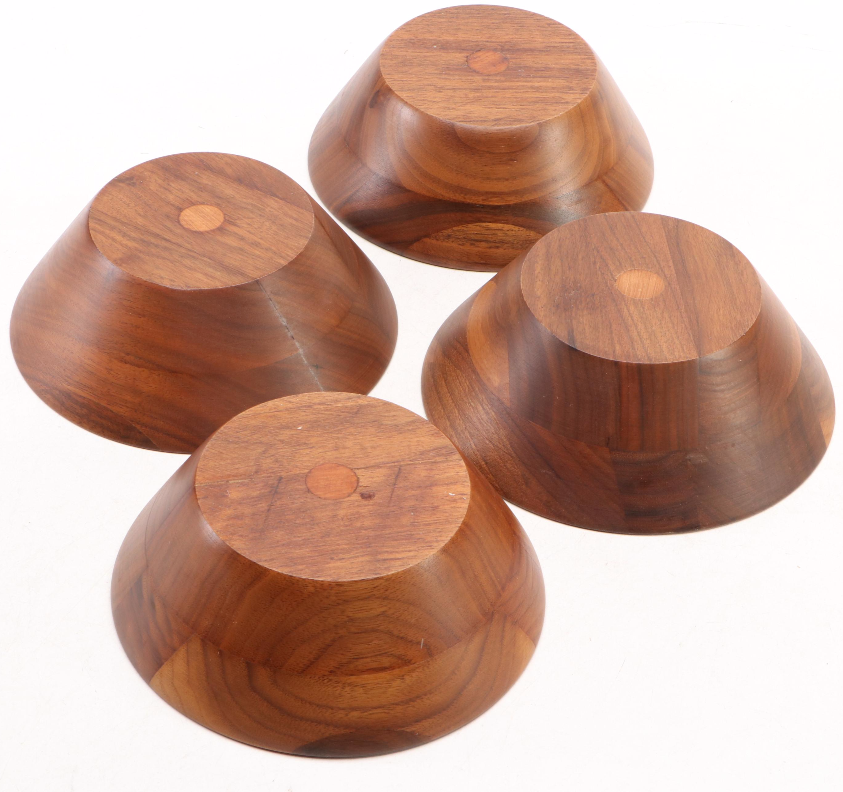 Burled Walnut Salad Bowl Set