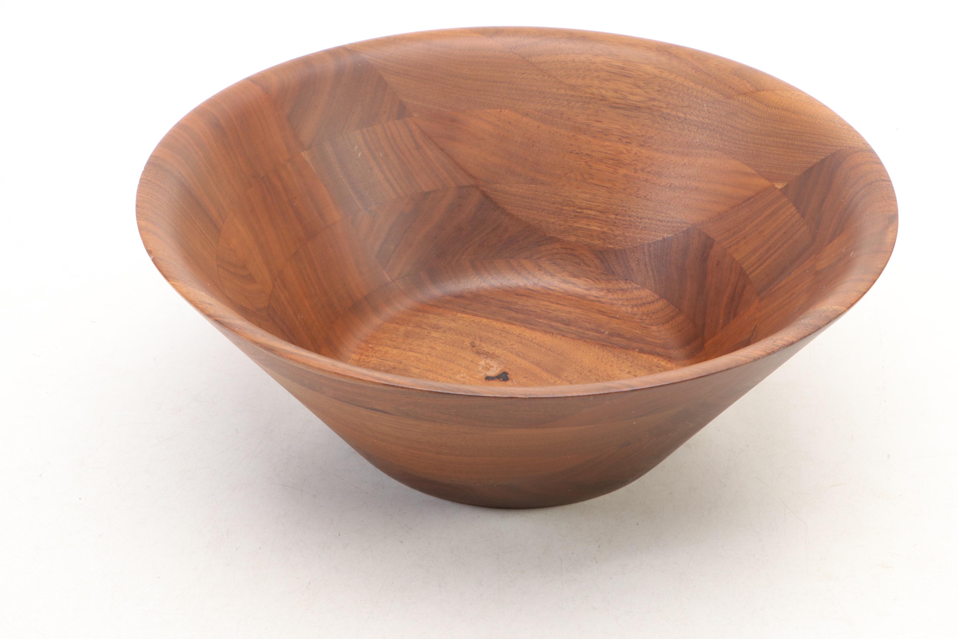 Burled Walnut Salad Bowl Set