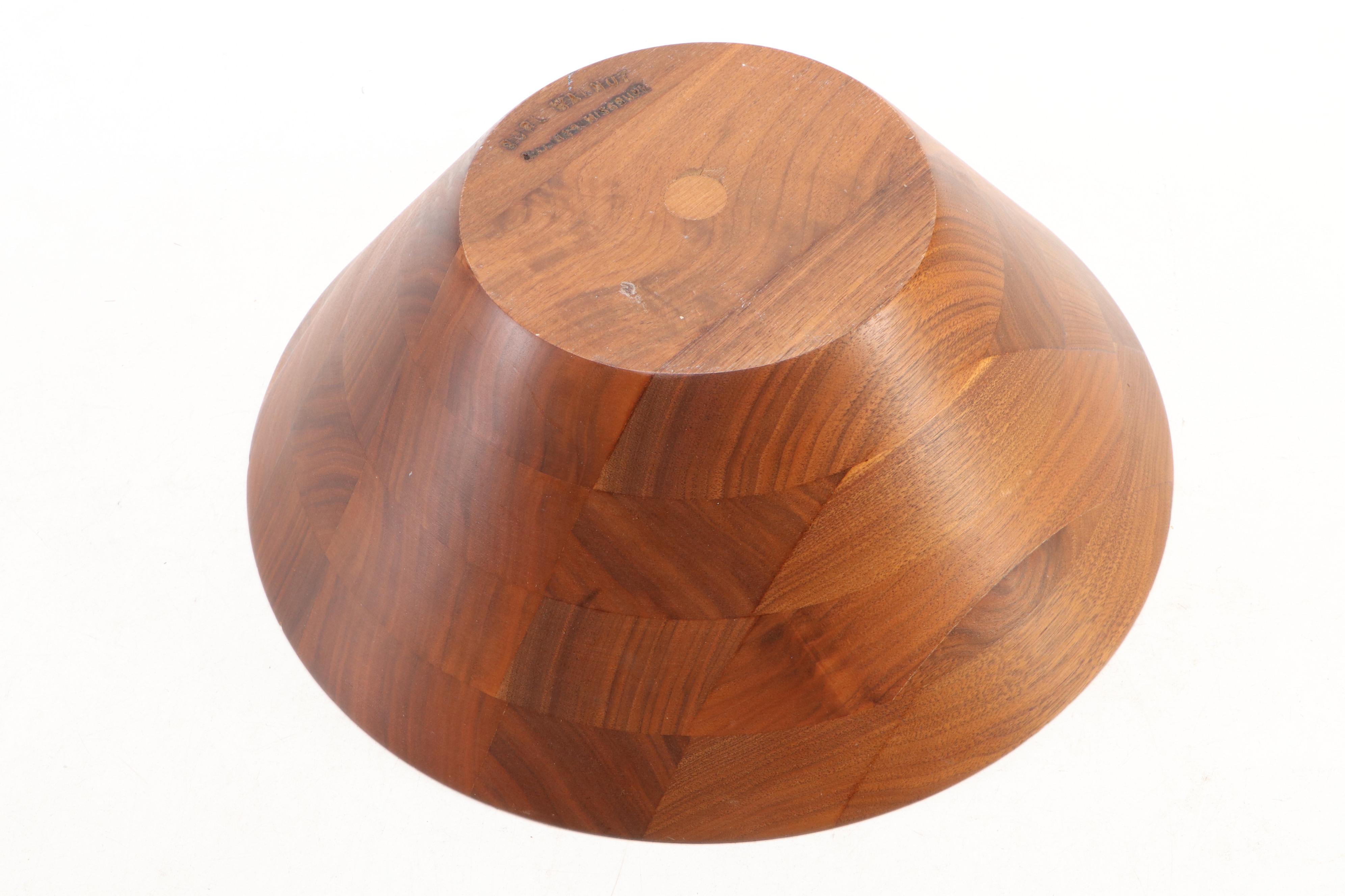 Burled Walnut Salad Bowl Set