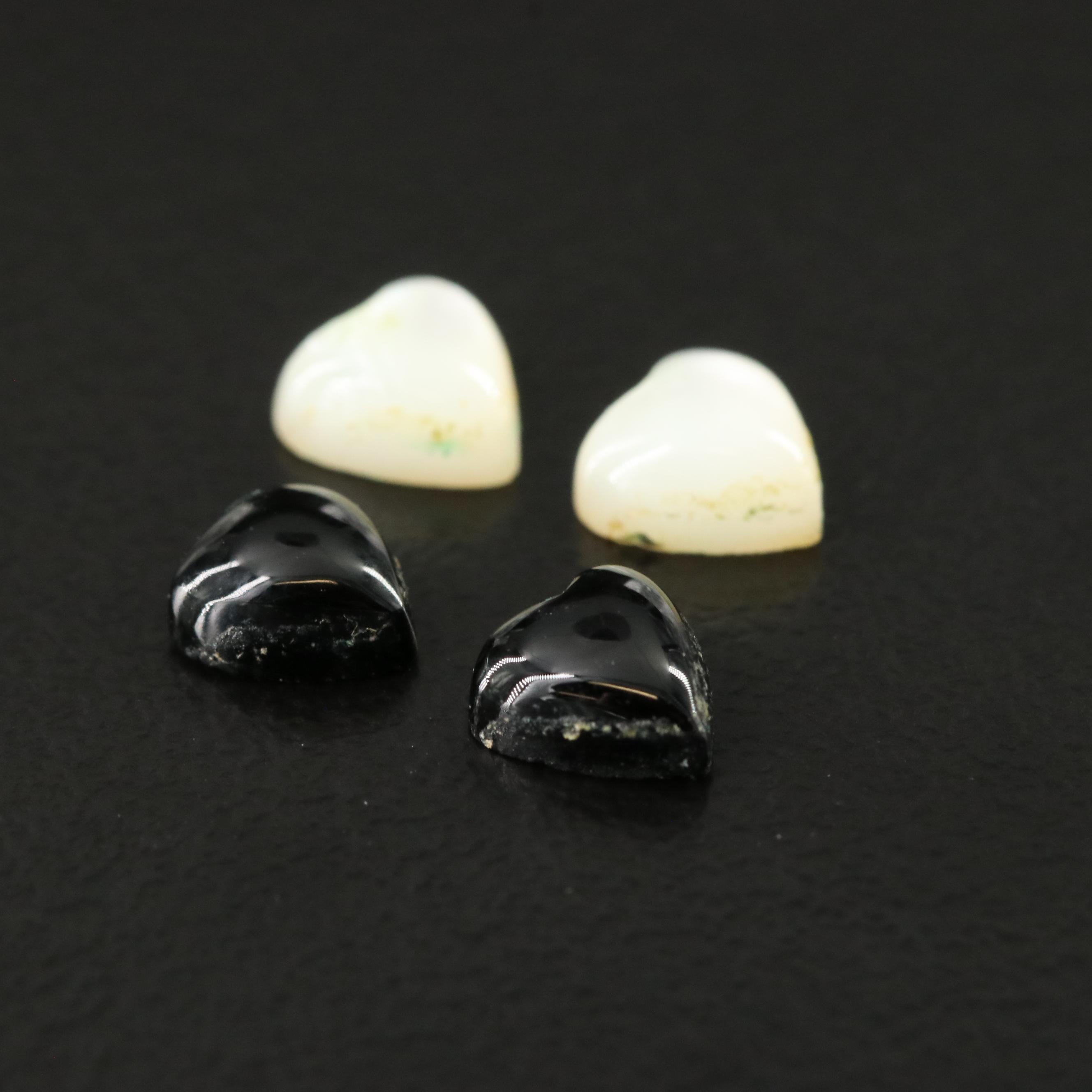 Loose Black Onyx and Mother-of-Pearl