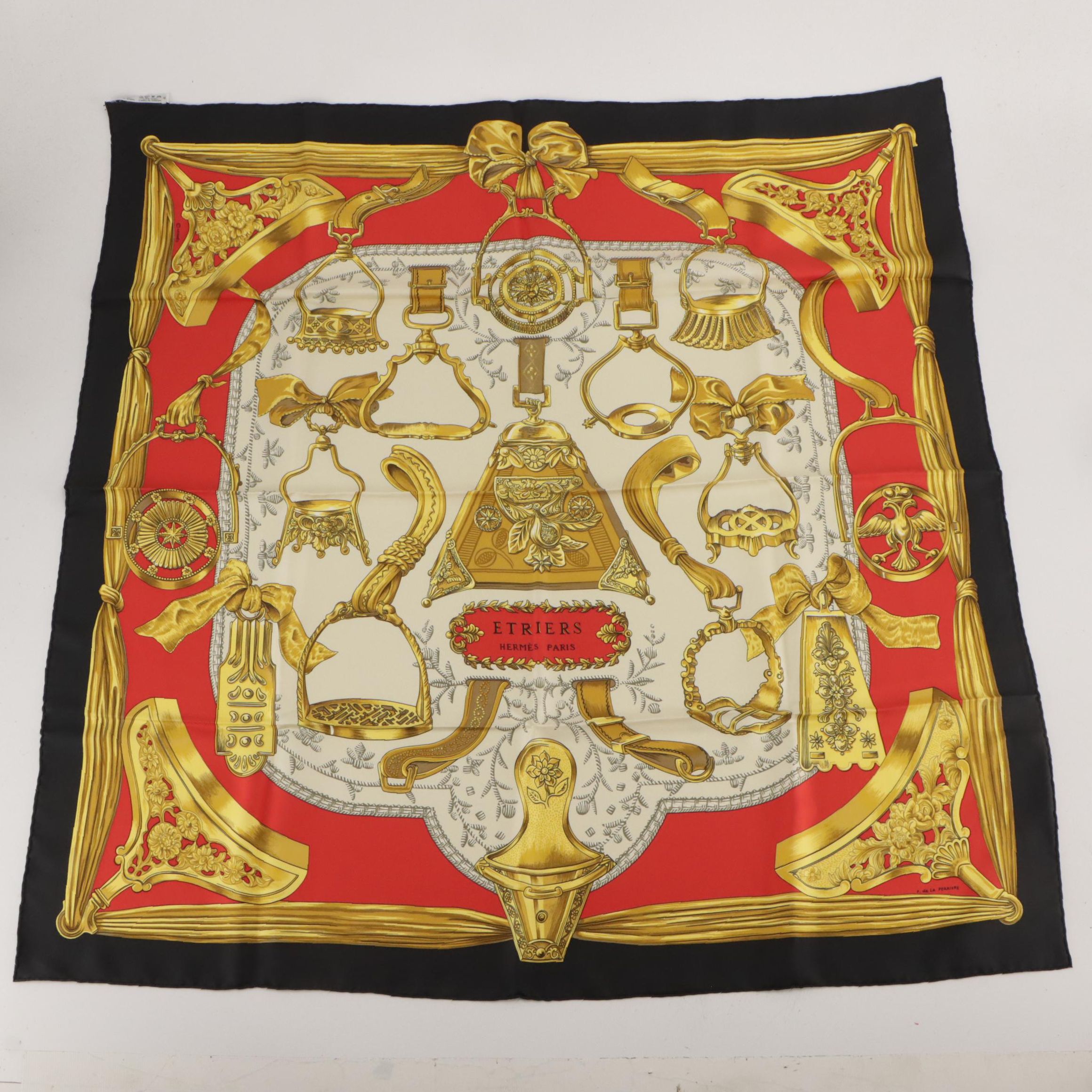 Hermès "Étriers" Scarf 90 in Silk Twill