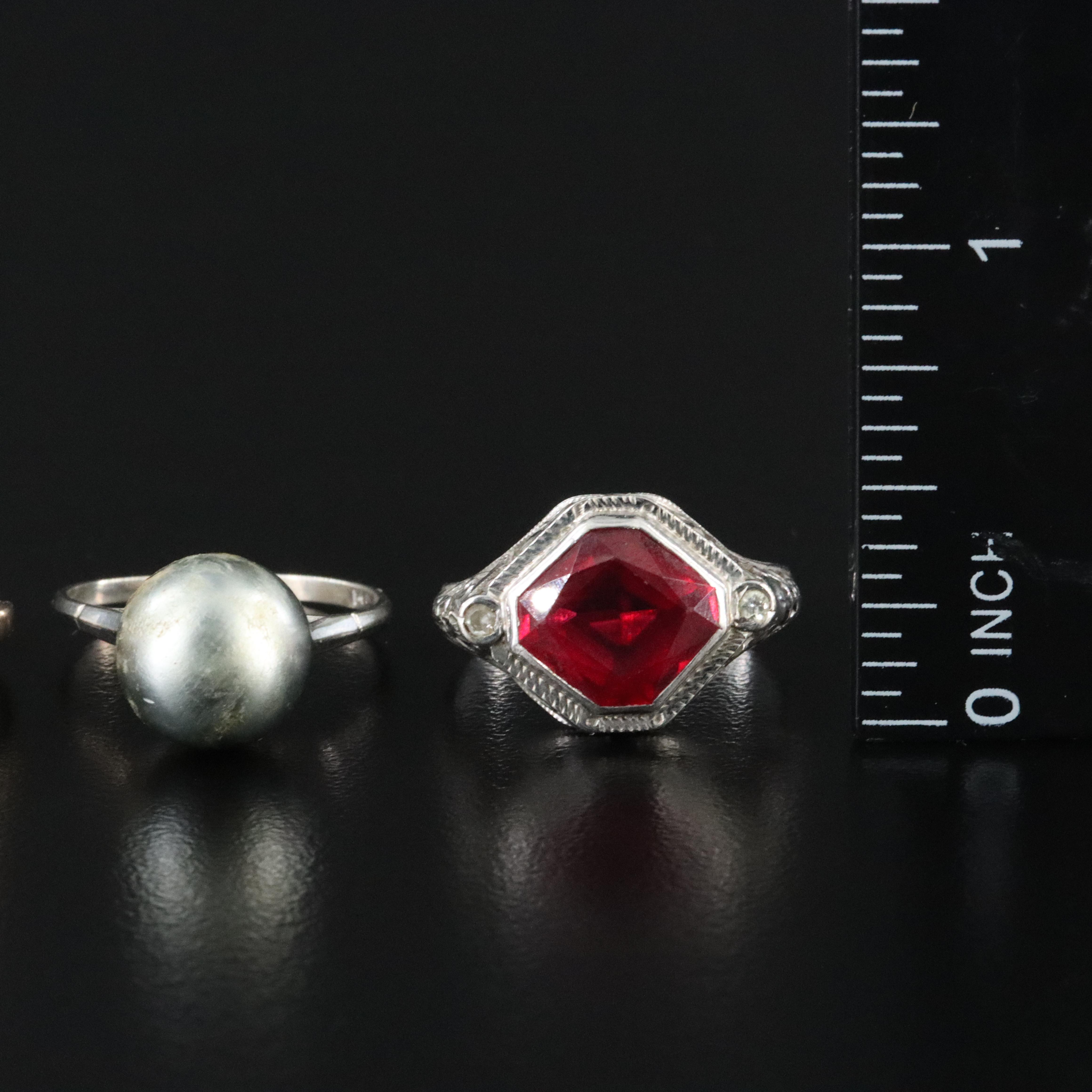 14K and 18K Sapphire, Ruby, and Diamond Ring Collection Including Vintage