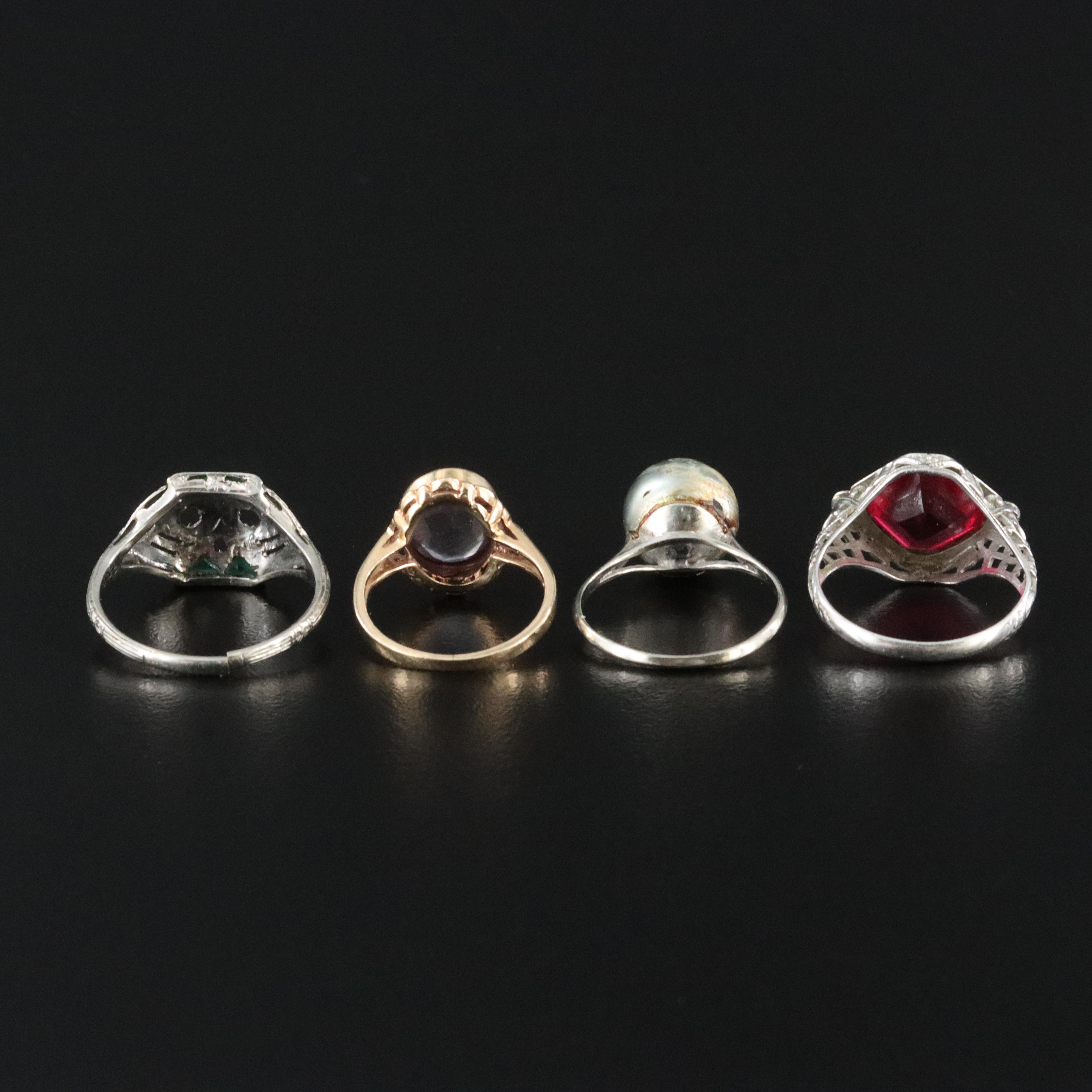 14K and 18K Sapphire, Ruby, and Diamond Ring Collection Including Vintage