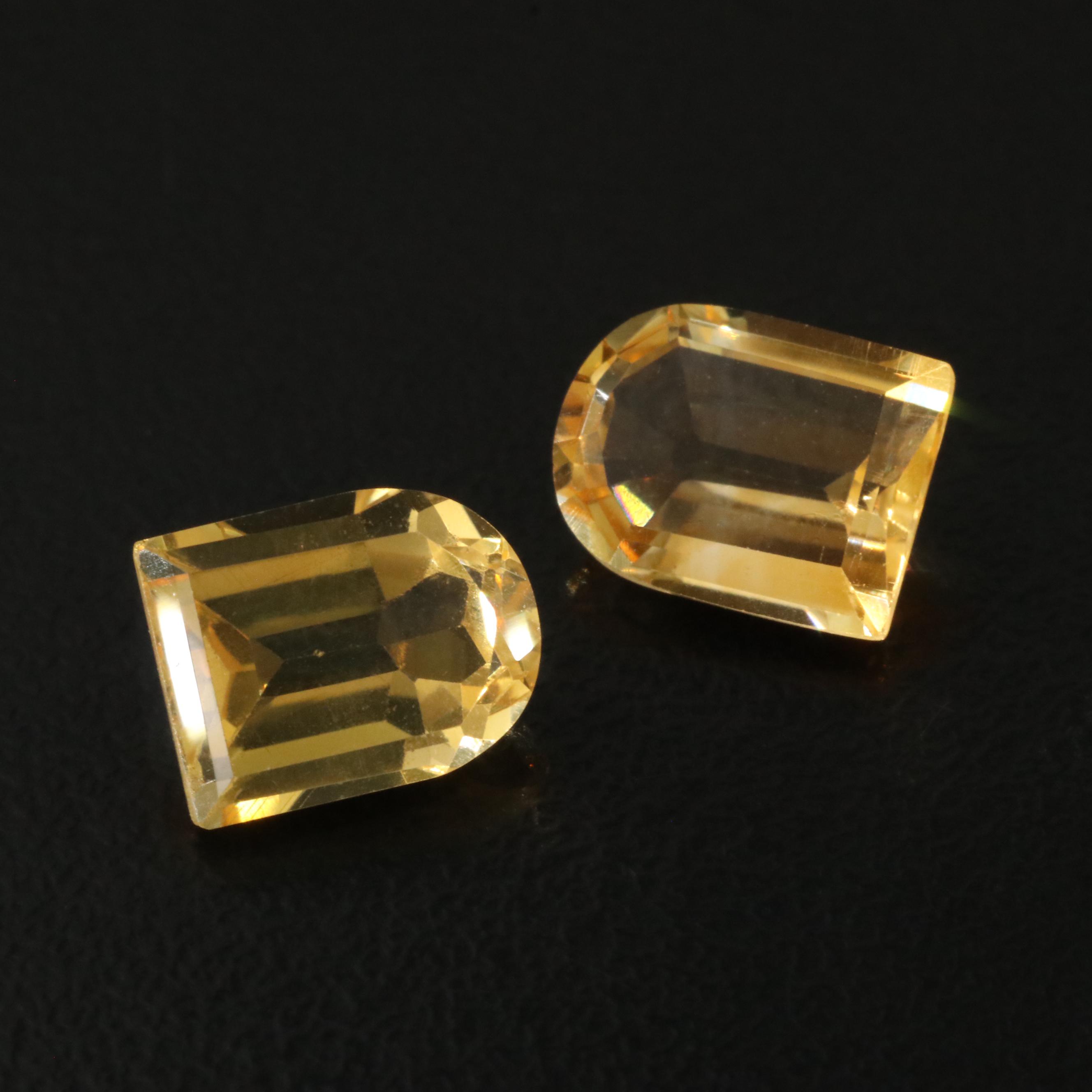 Loose 4.28 CTW Citrine Pair