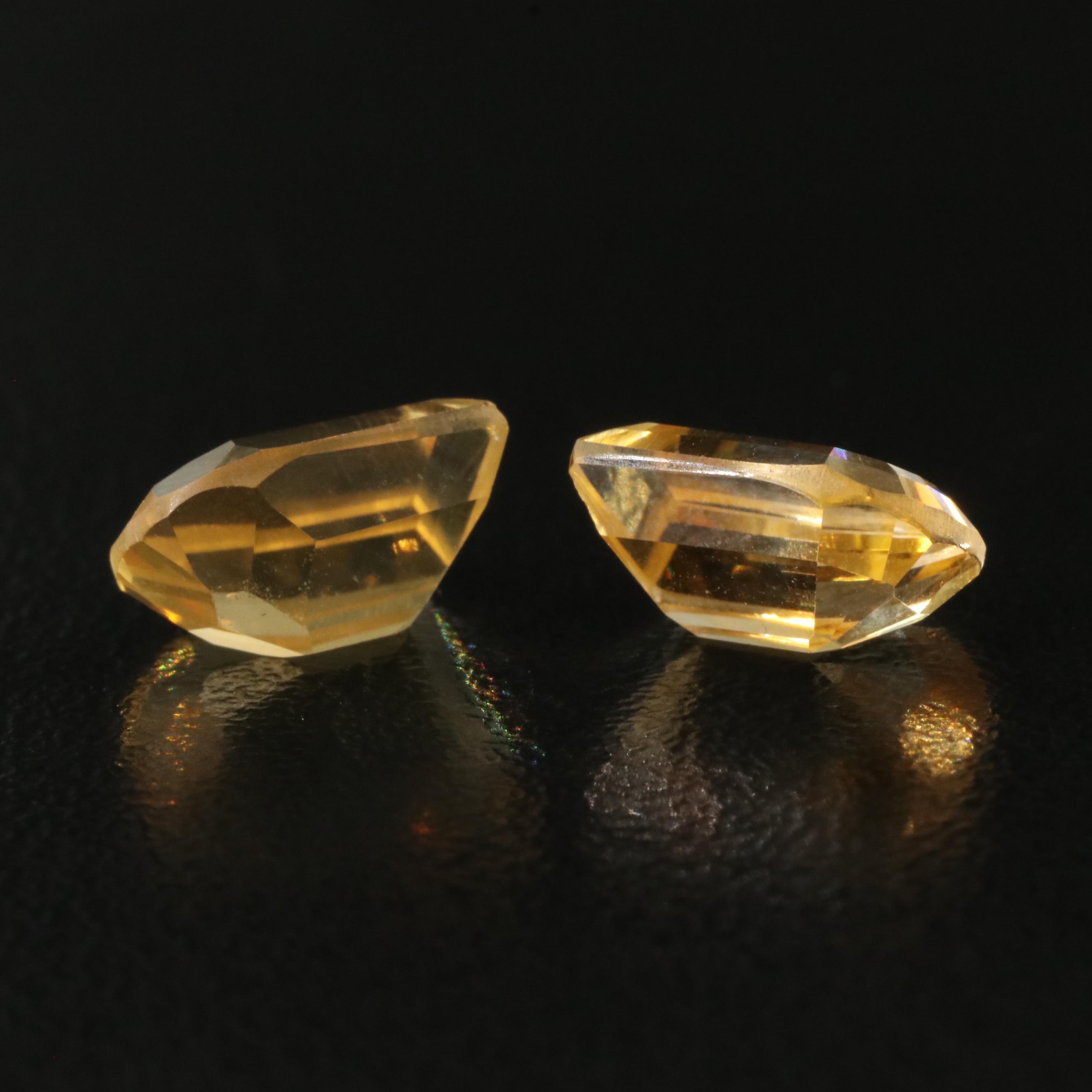 Loose 4.28 CTW Citrine Pair