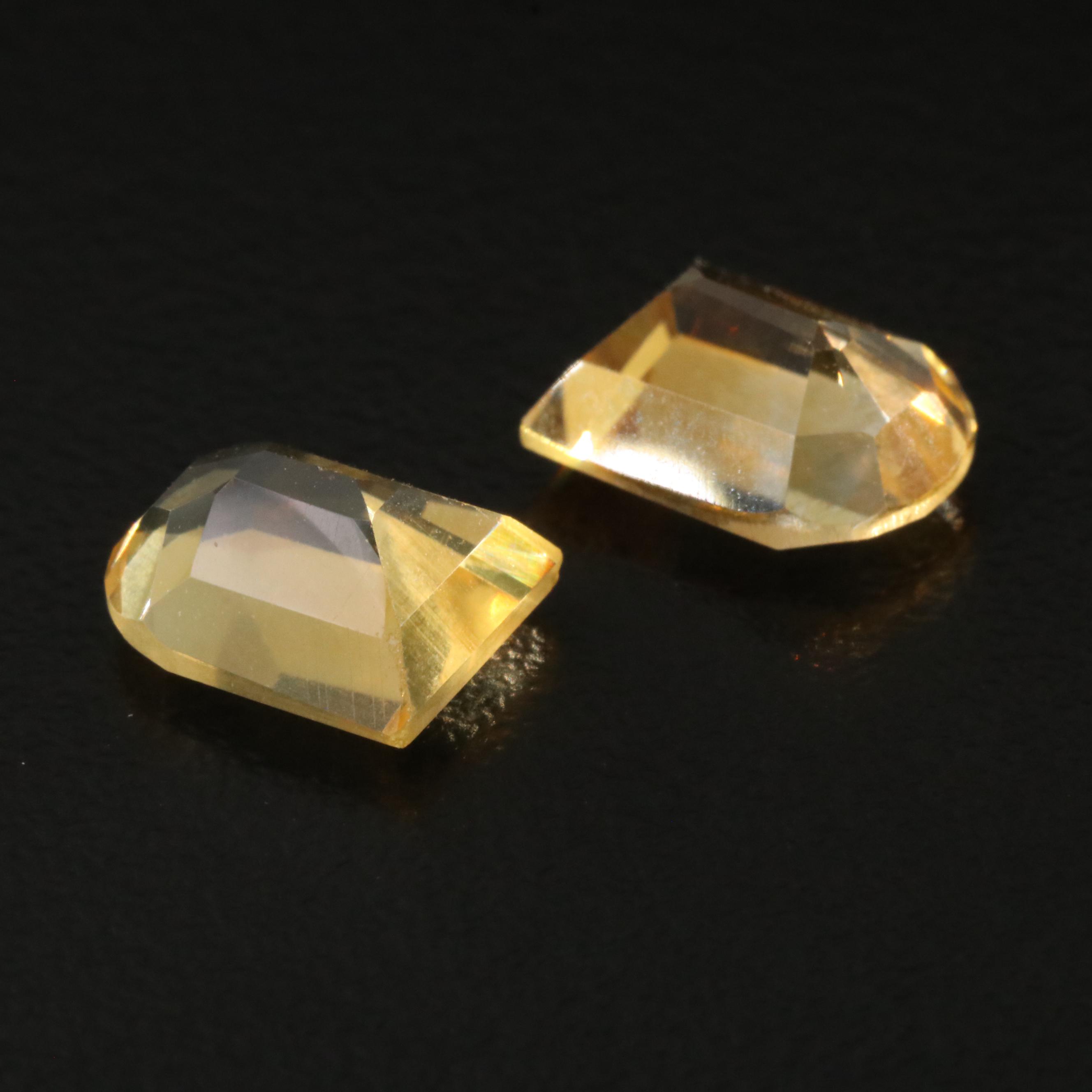 Loose 4.28 CTW Citrine Pair