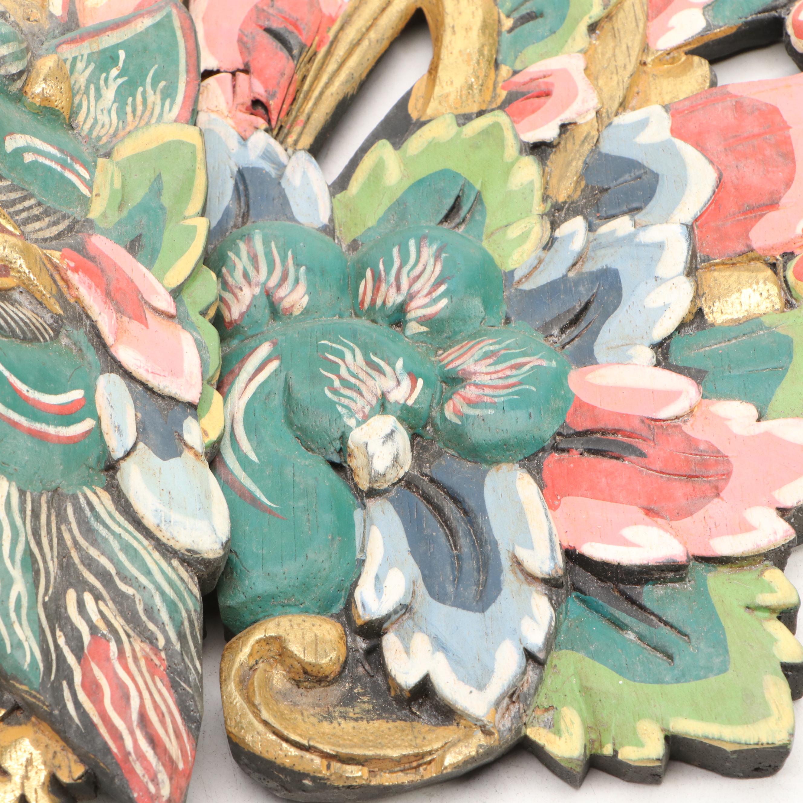 Indonesian Hand-Carved Wood Barong Mask and Garuda Mask