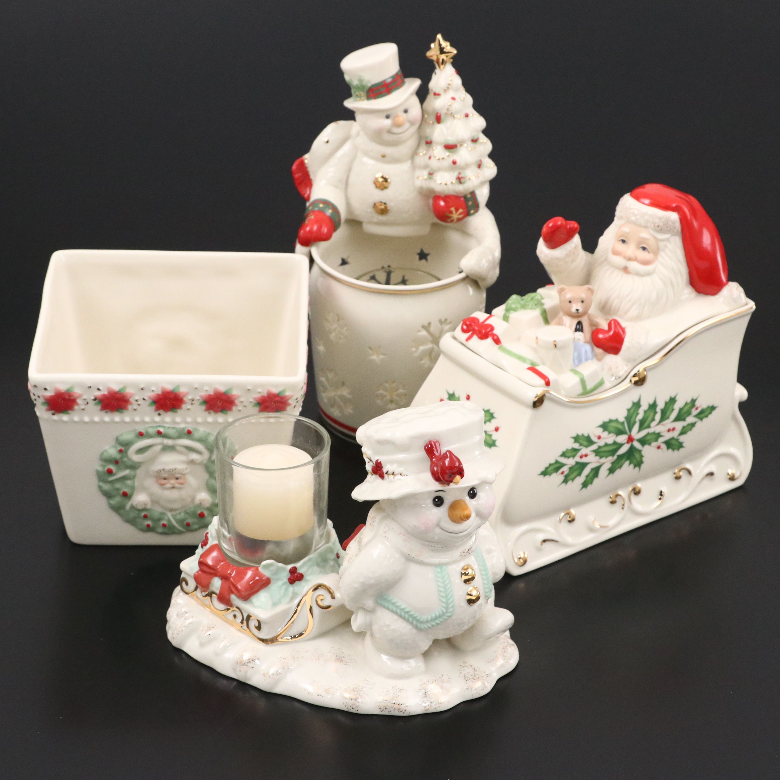 Lenox Holiday Ceramic Candle Votives and Serveware