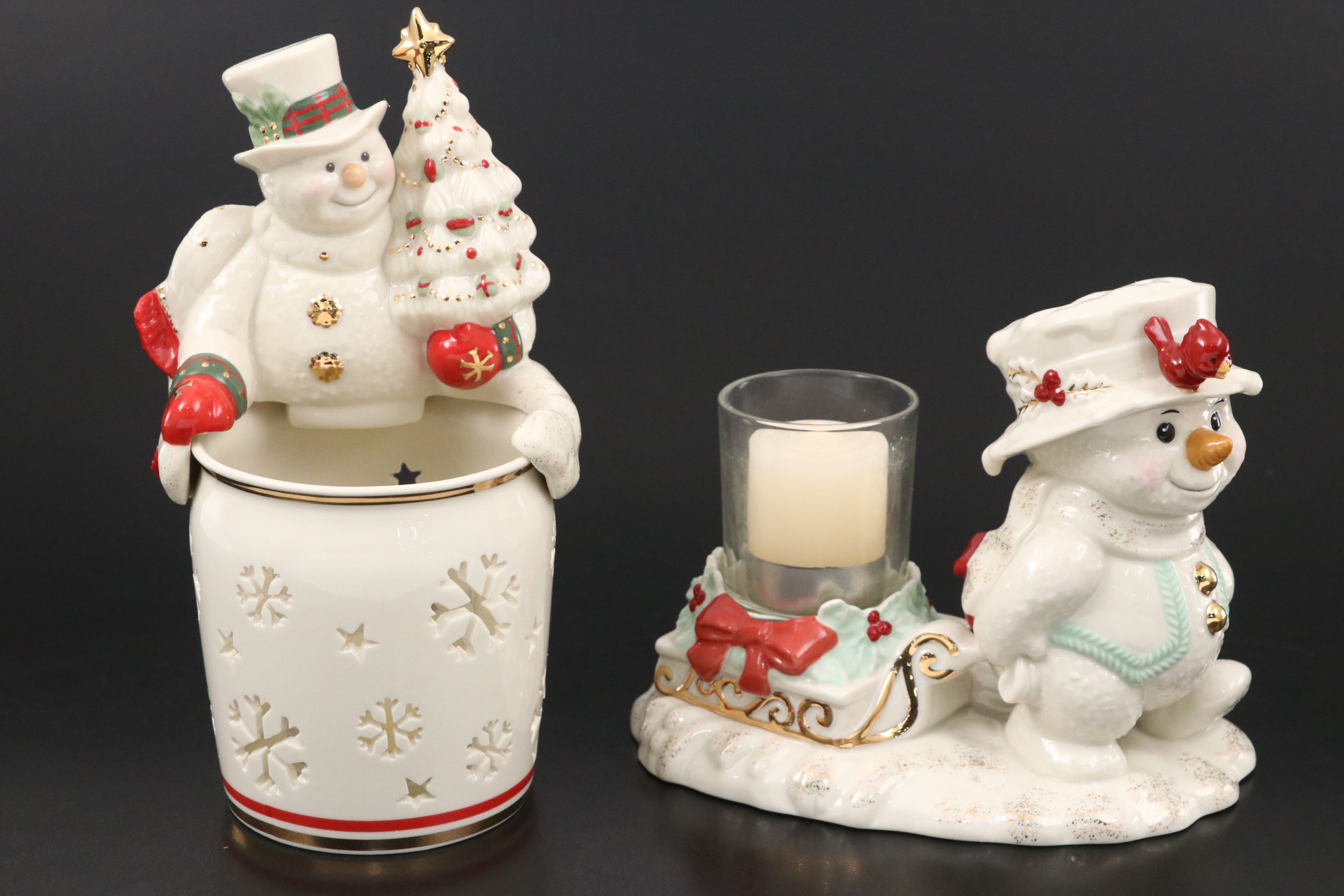 Lenox Holiday Ceramic Candle Votives and Serveware