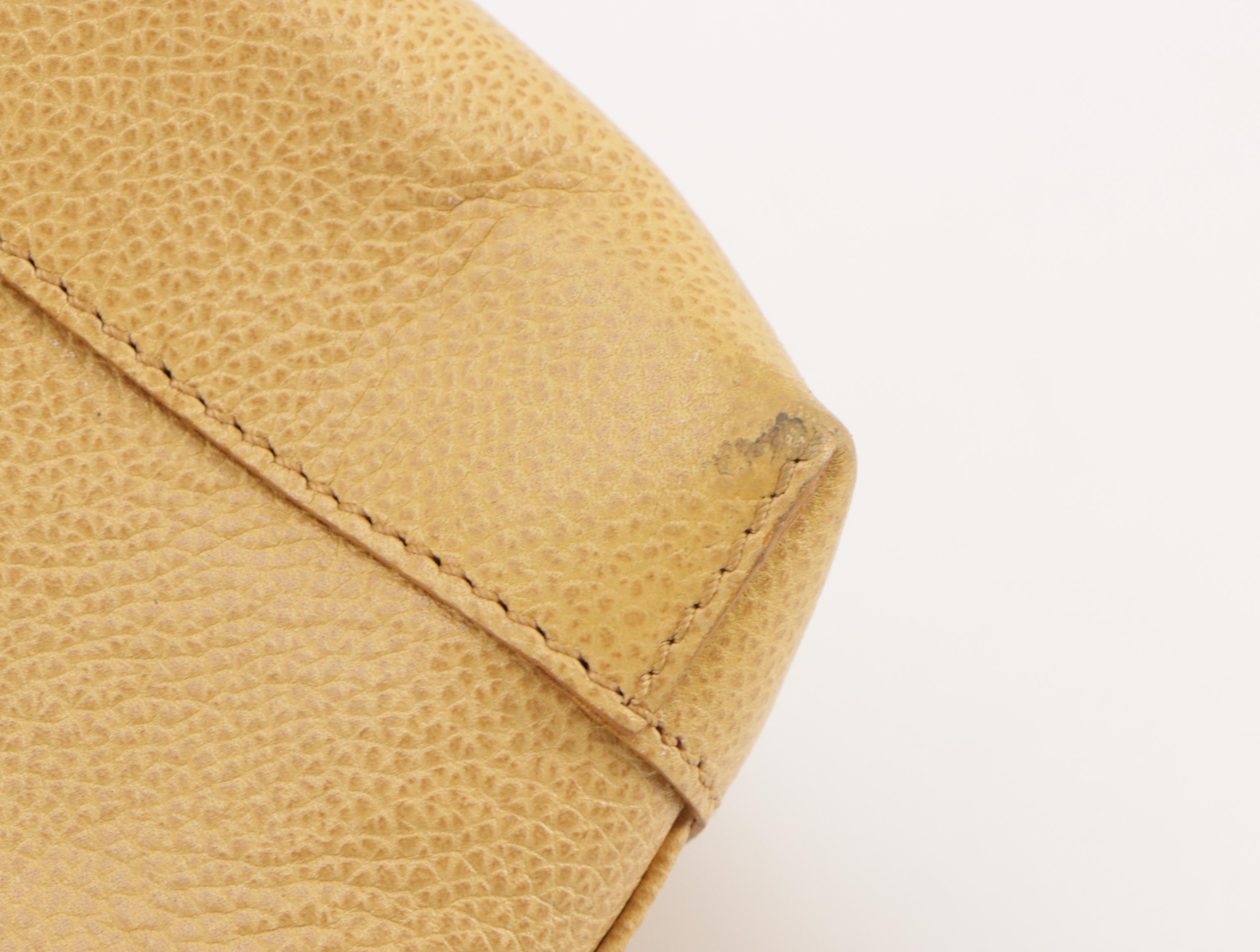 Givenchy Vintage Front-Flap Shoulder Bag in Beige Grained Leather