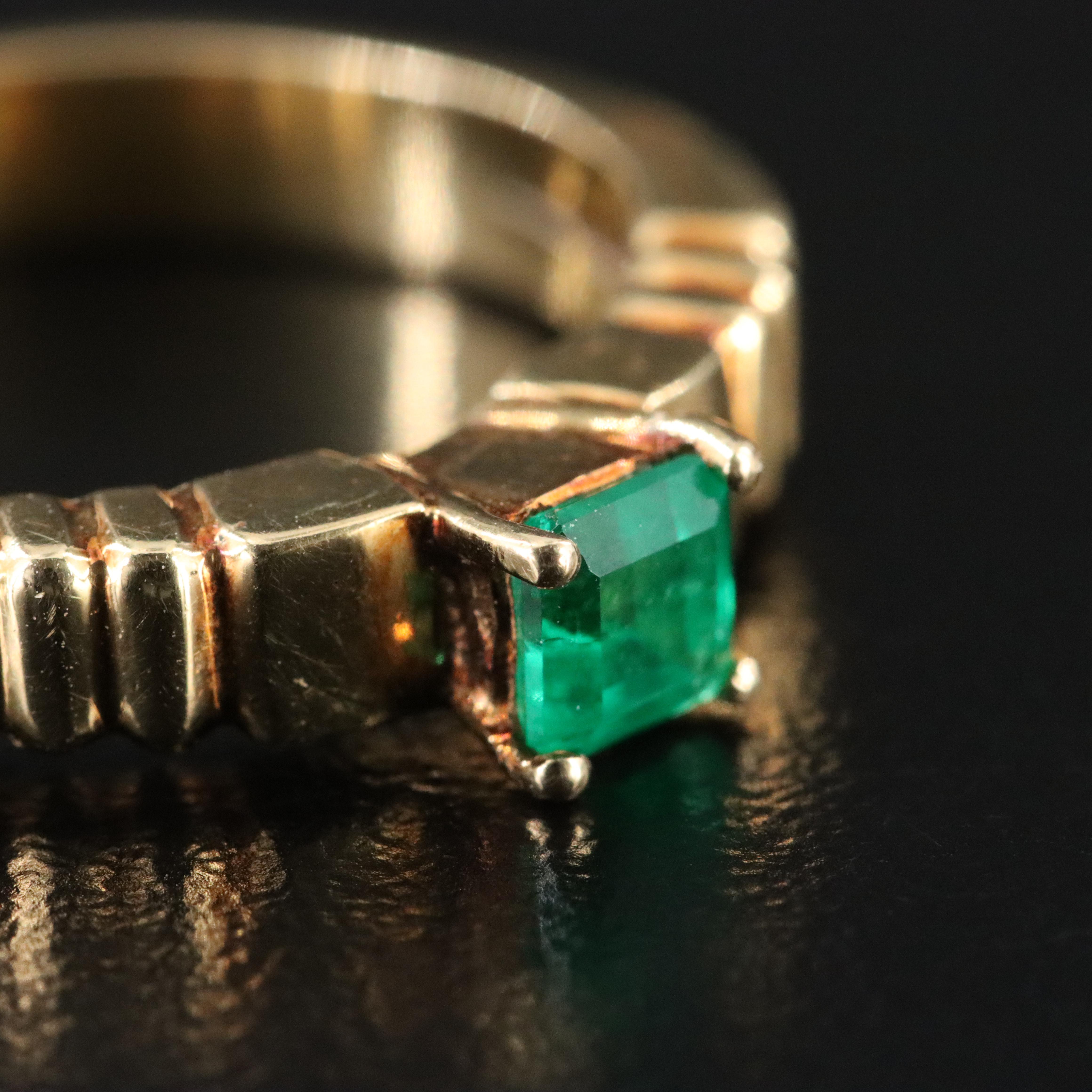 18K Emerald Solitaire Ring