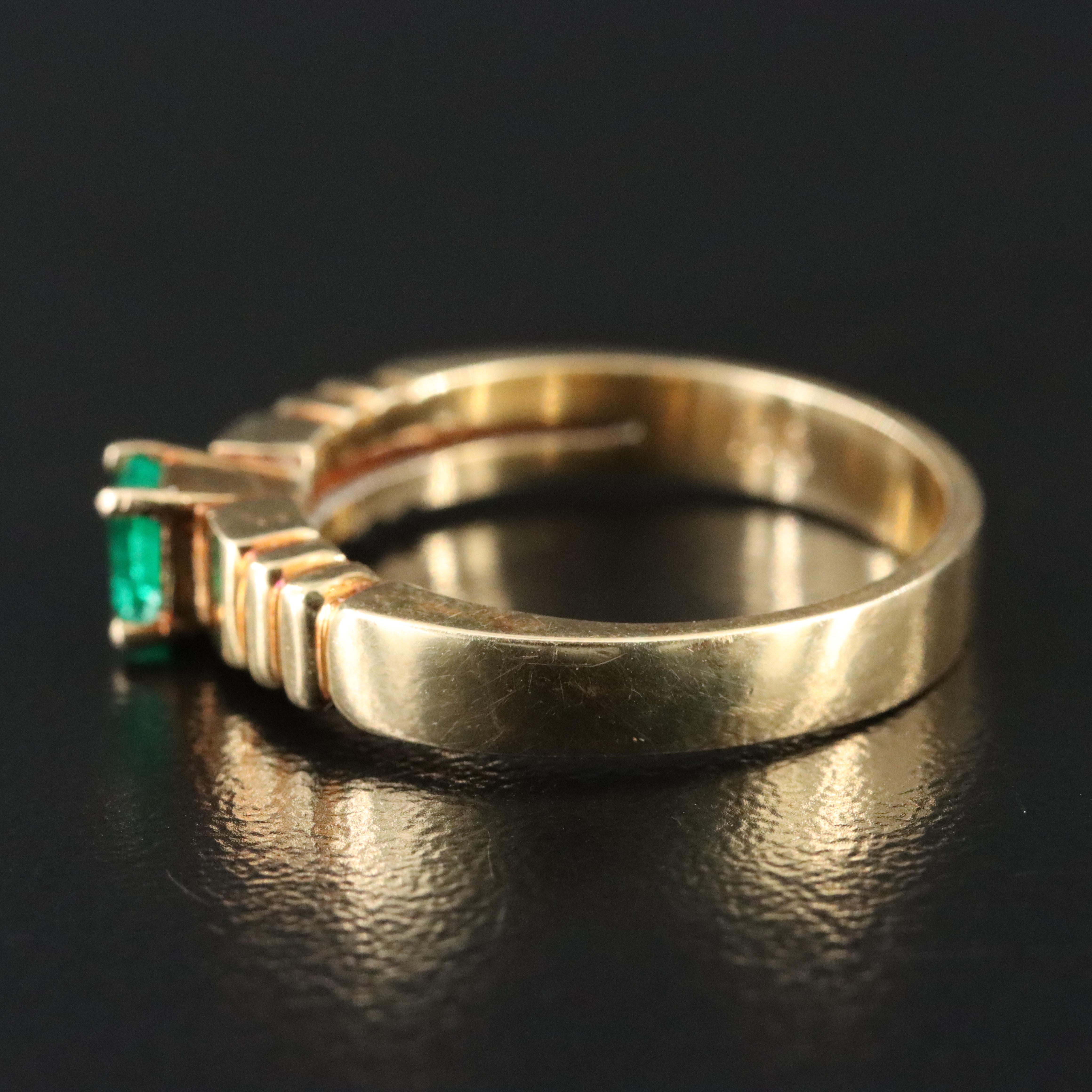 18K Emerald Solitaire Ring