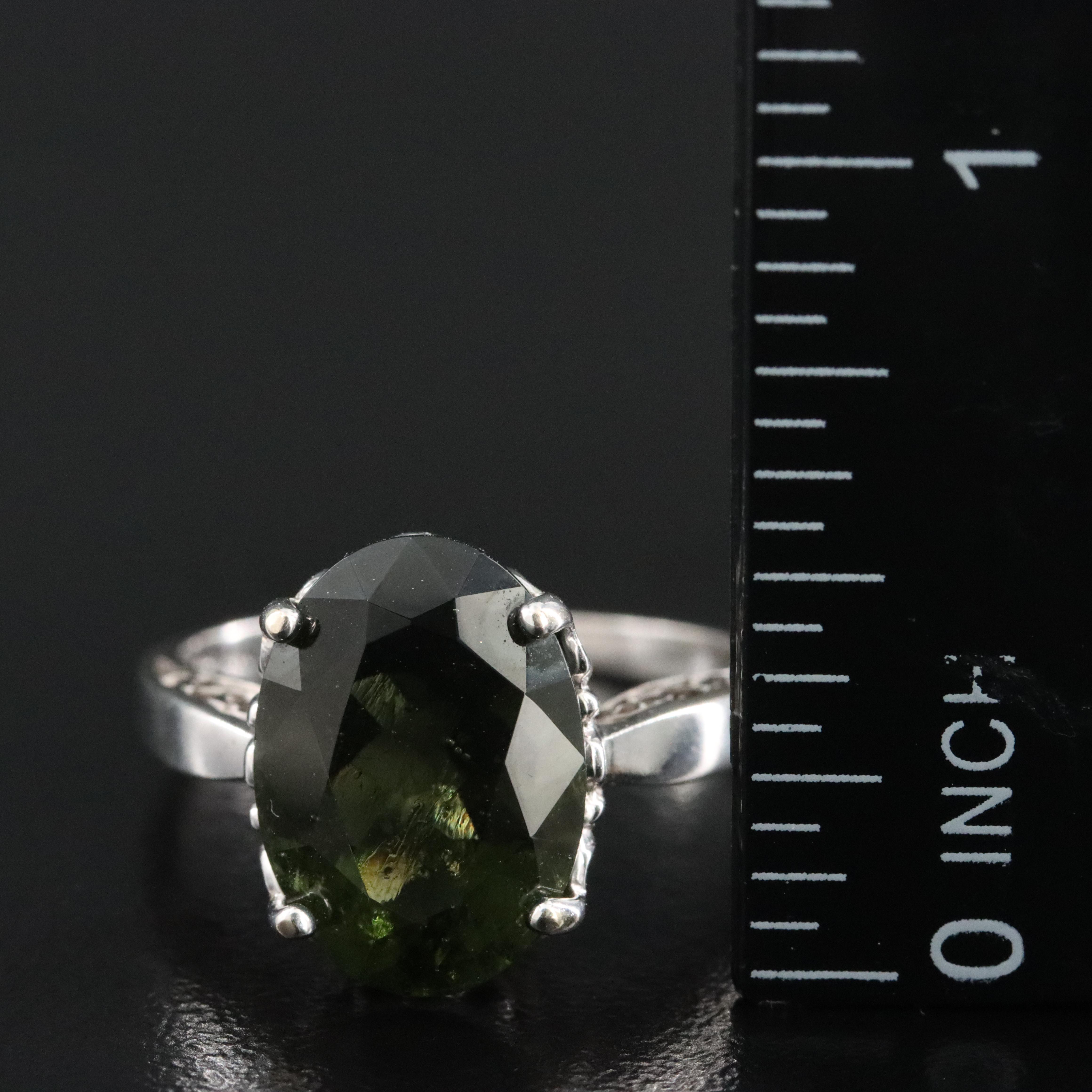 14K Moldavite Ring