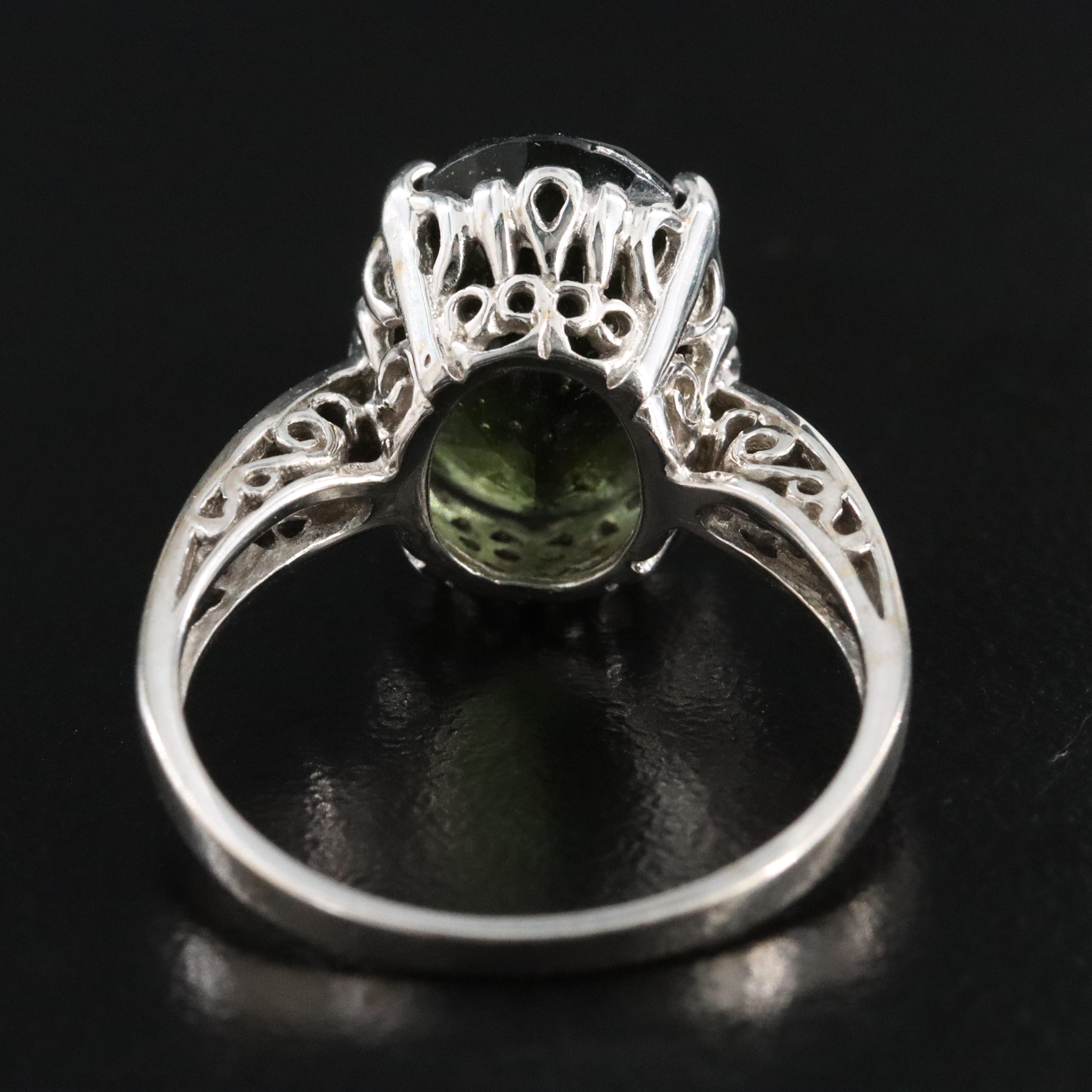 14K Moldavite Ring