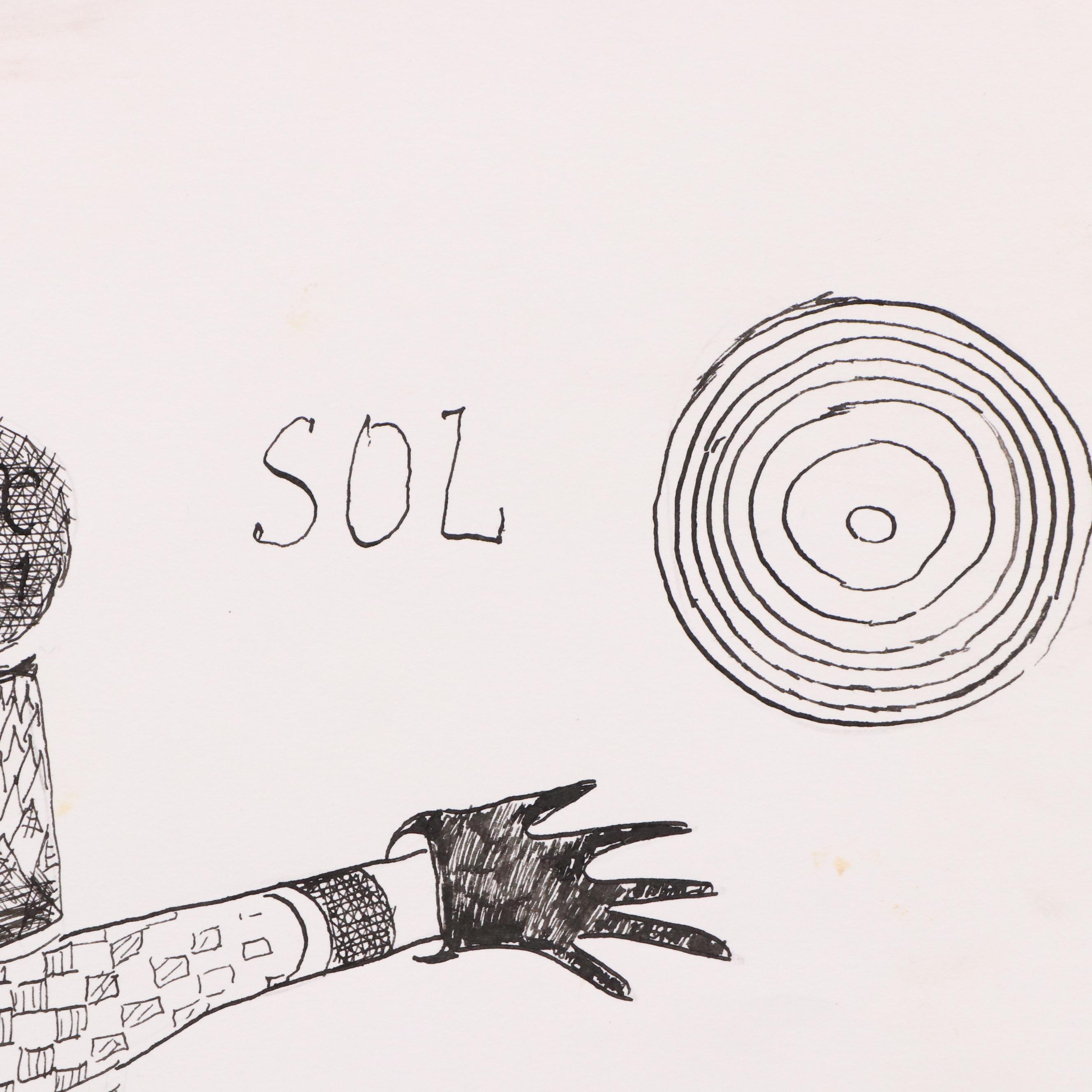 Nikolay "Kuk" Manuylov Surrealist Ink Drawing, 21st Century