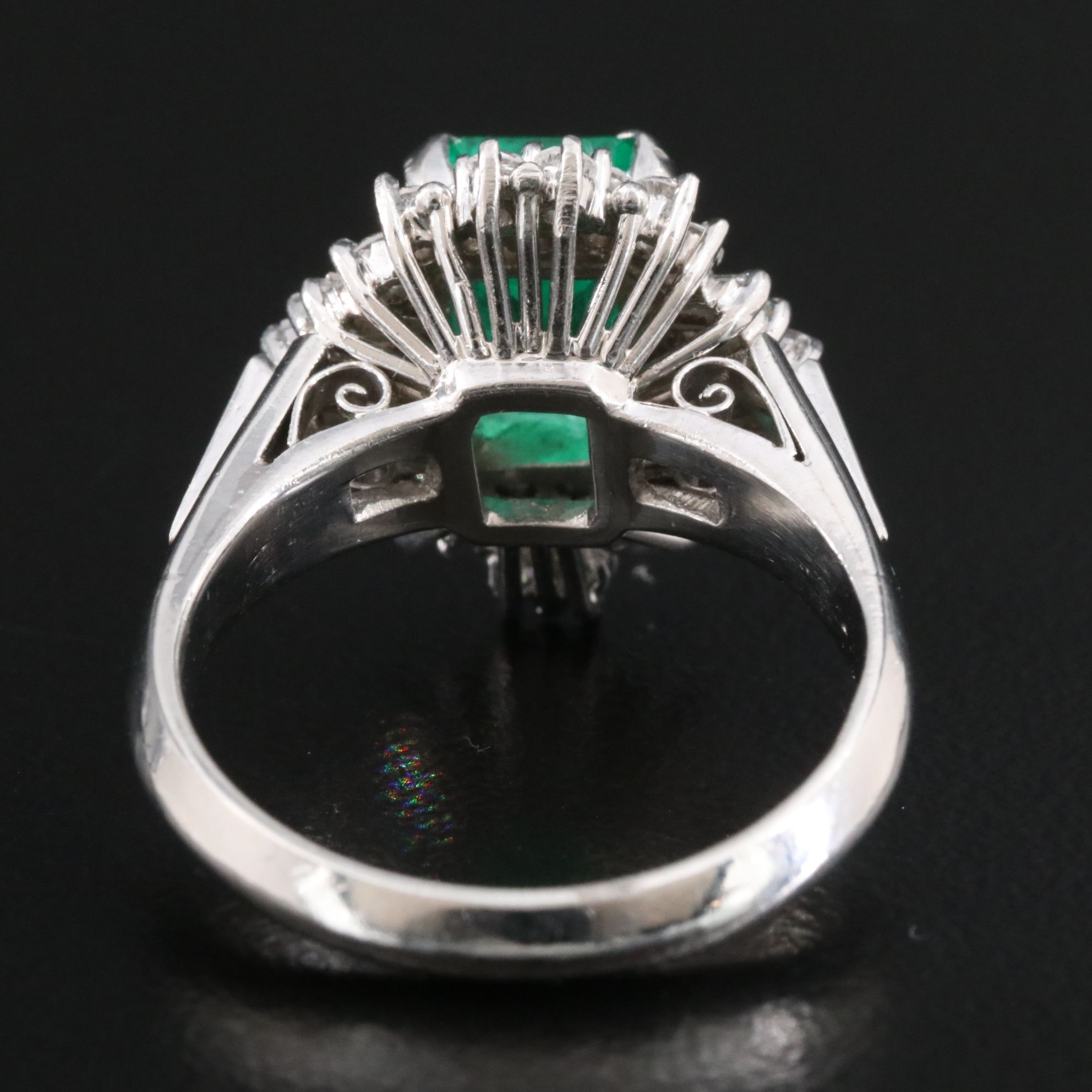 Platinum 1.88 CT Colombian Emerald and Diamond Ring with GIA Report