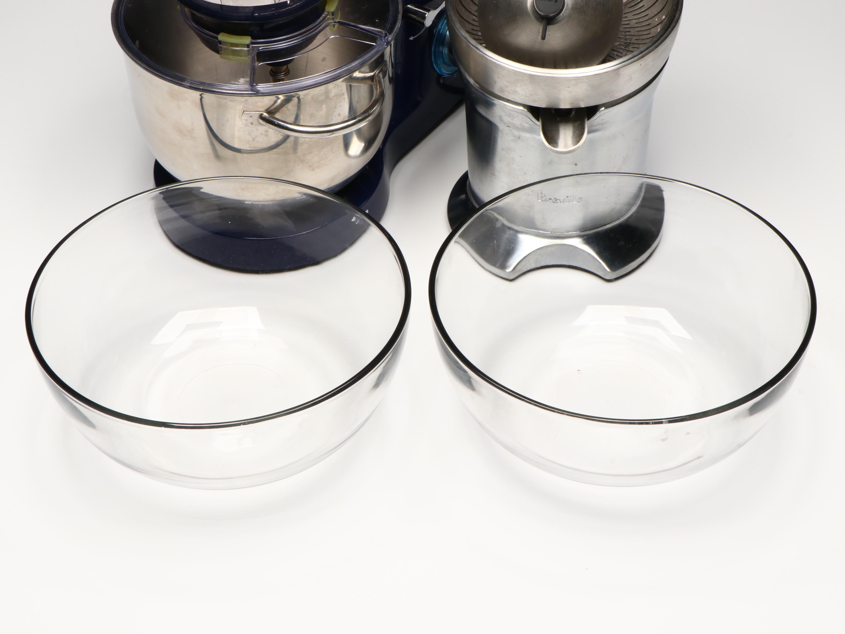 Breville Juicer with Aucma Stand Mixer and Glass Bowls