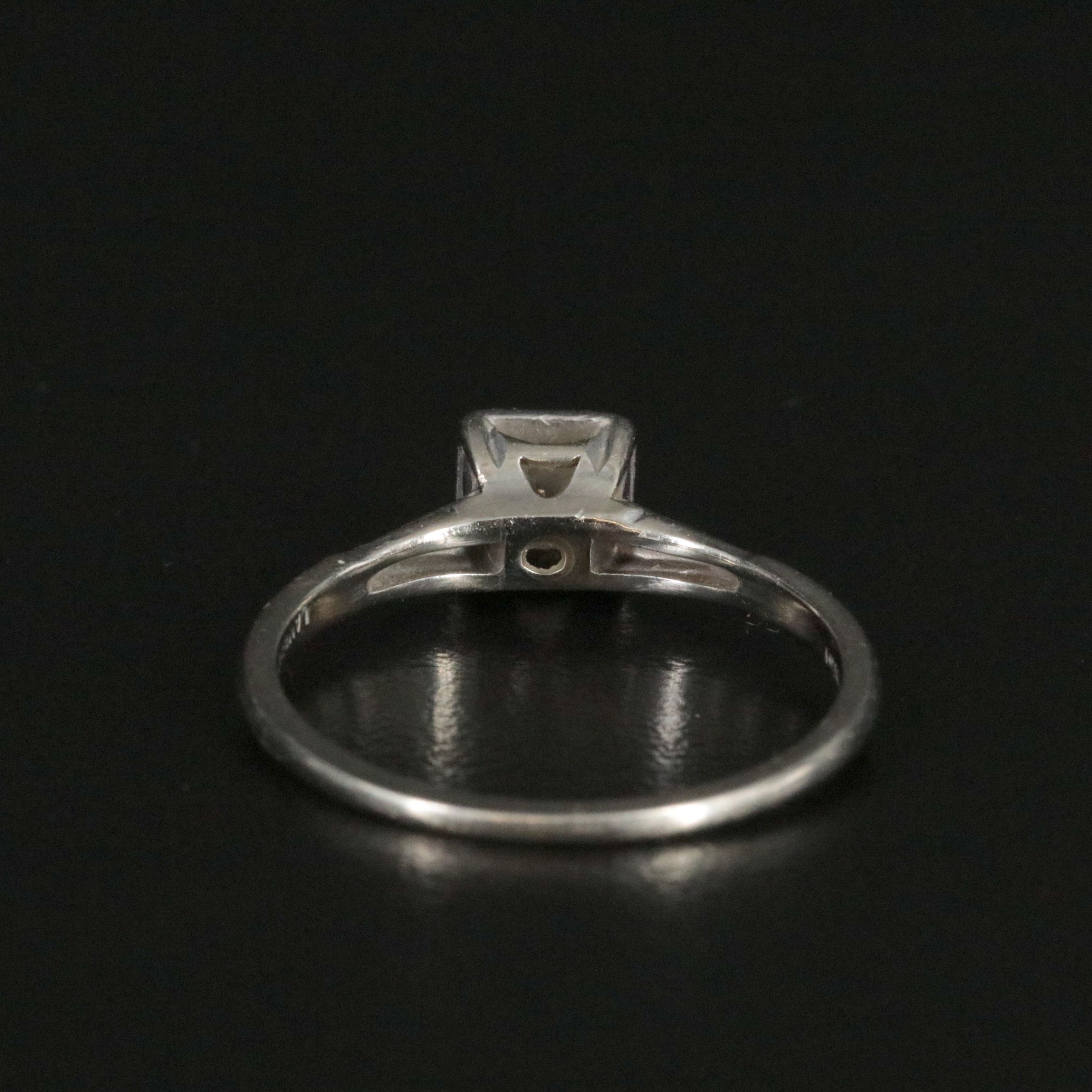 Vintage 18K 0.40 CT Diamond Solitaire Ring with Palladium Setting