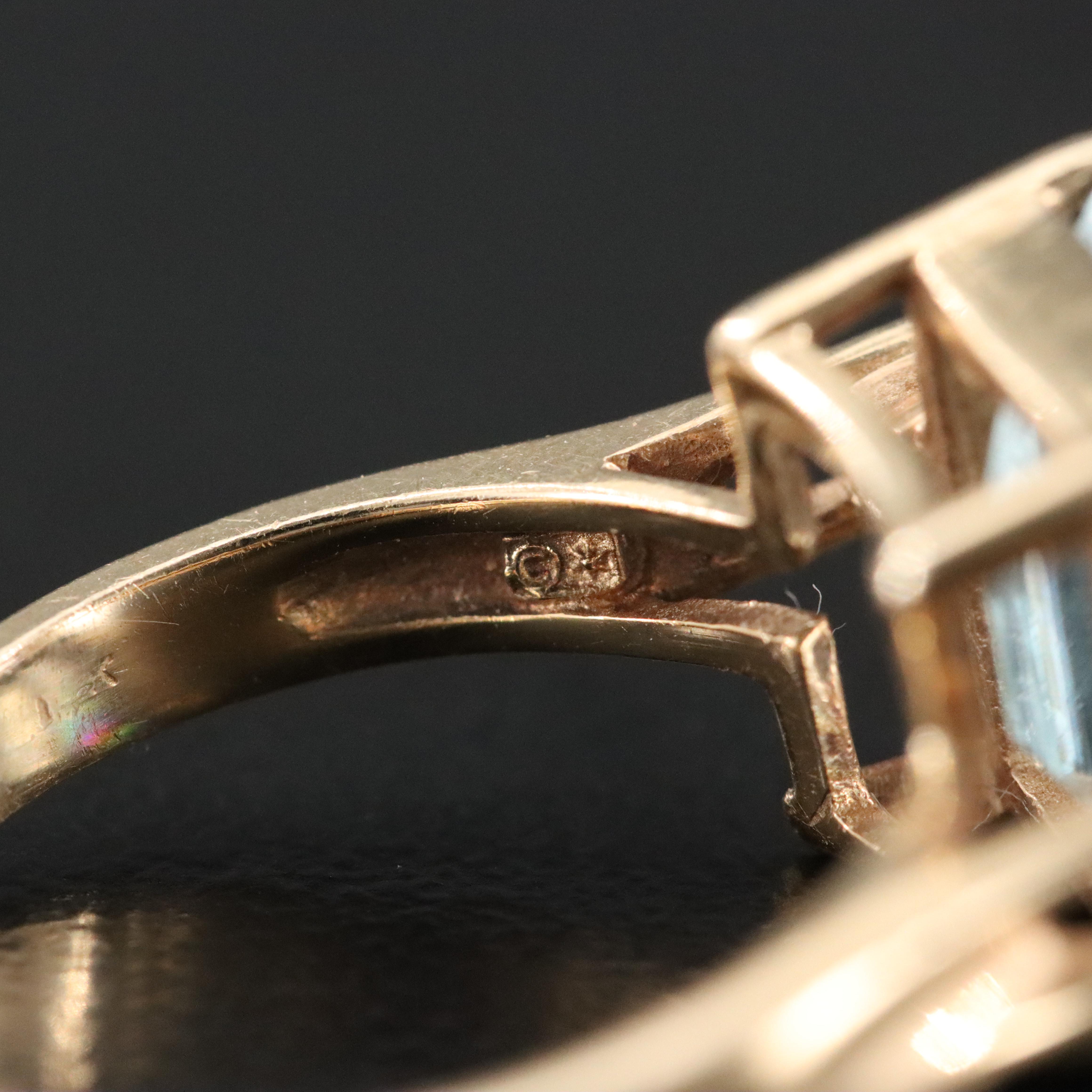 14K 4.23 CT Aquamarine and Diamond Ring