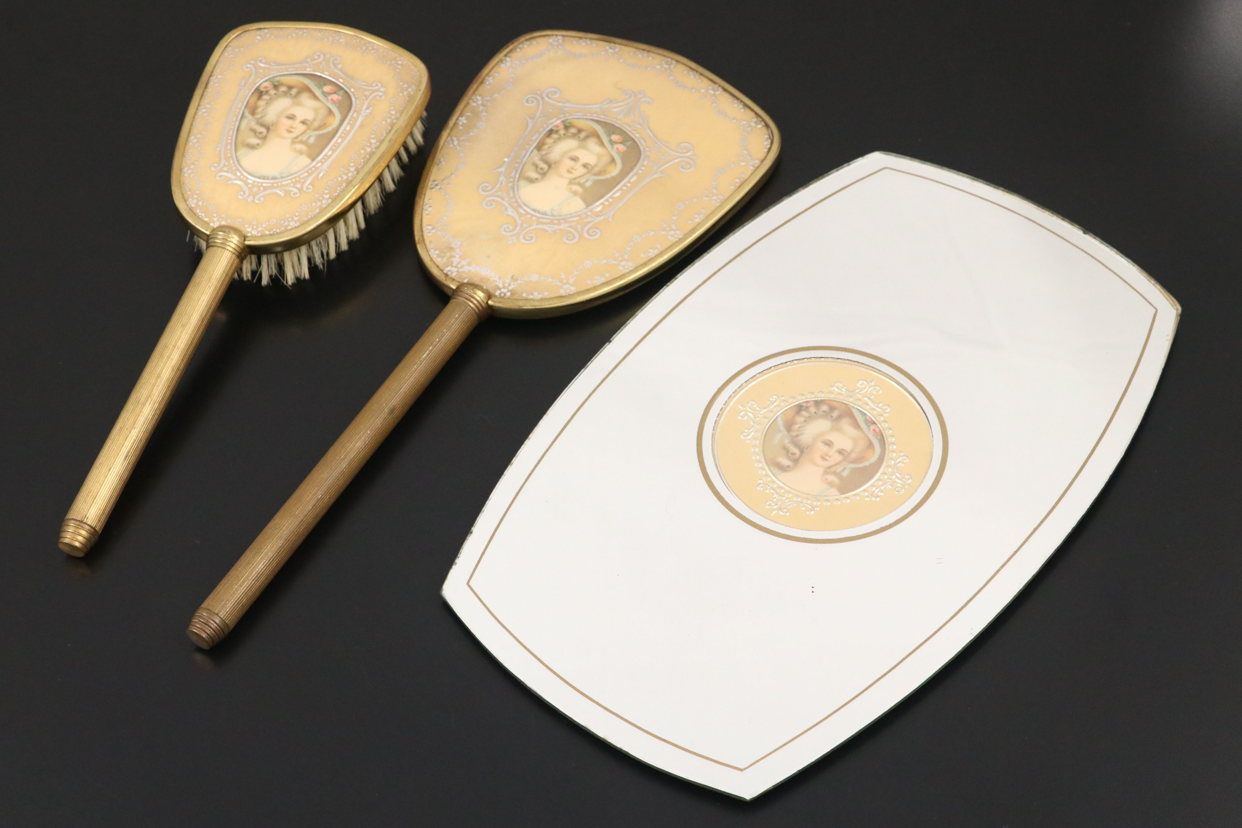 22K Gilt Accented Vanity Accessories Set, Early 20th Century