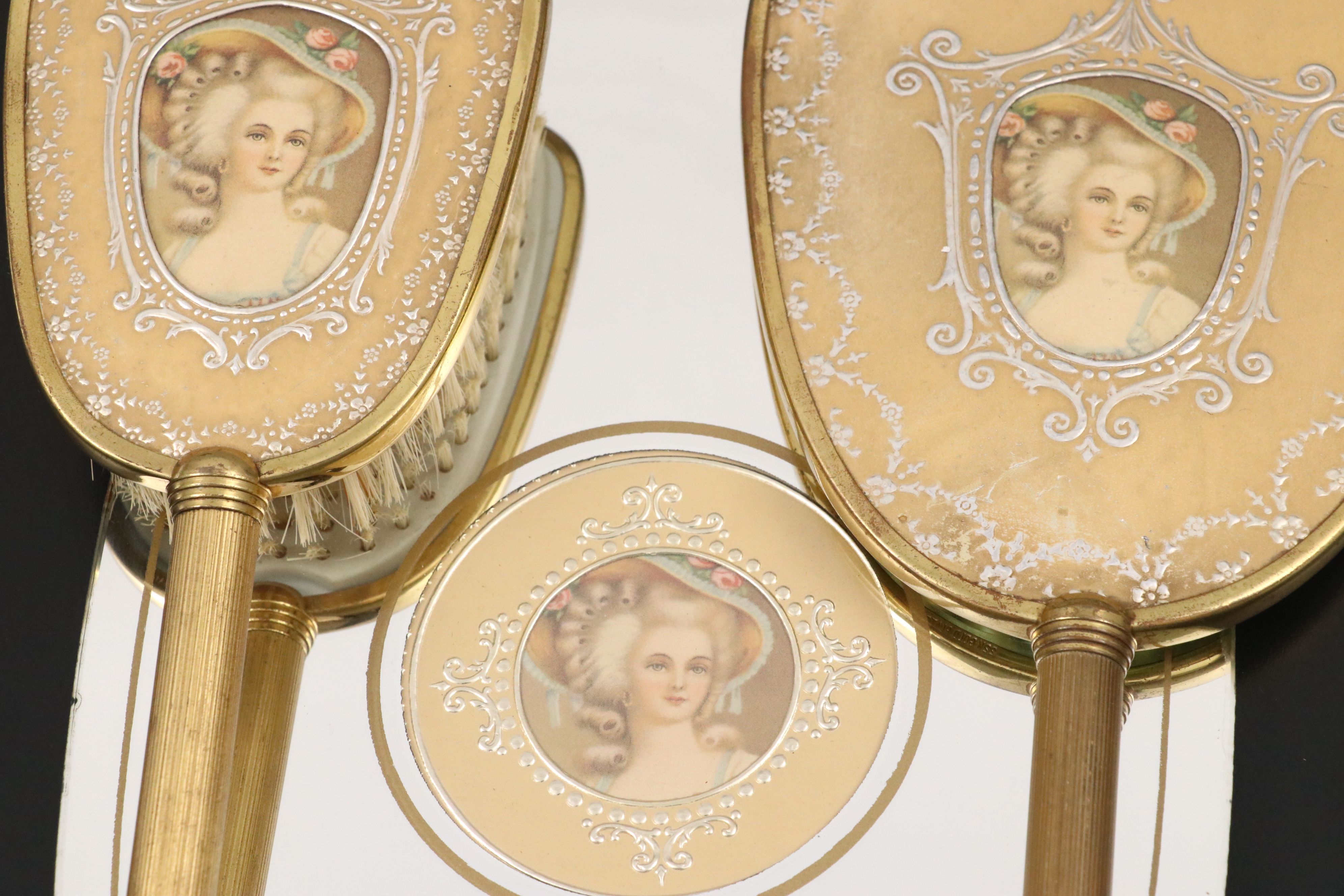 22K Gilt Accented Vanity Accessories Set, Early 20th Century