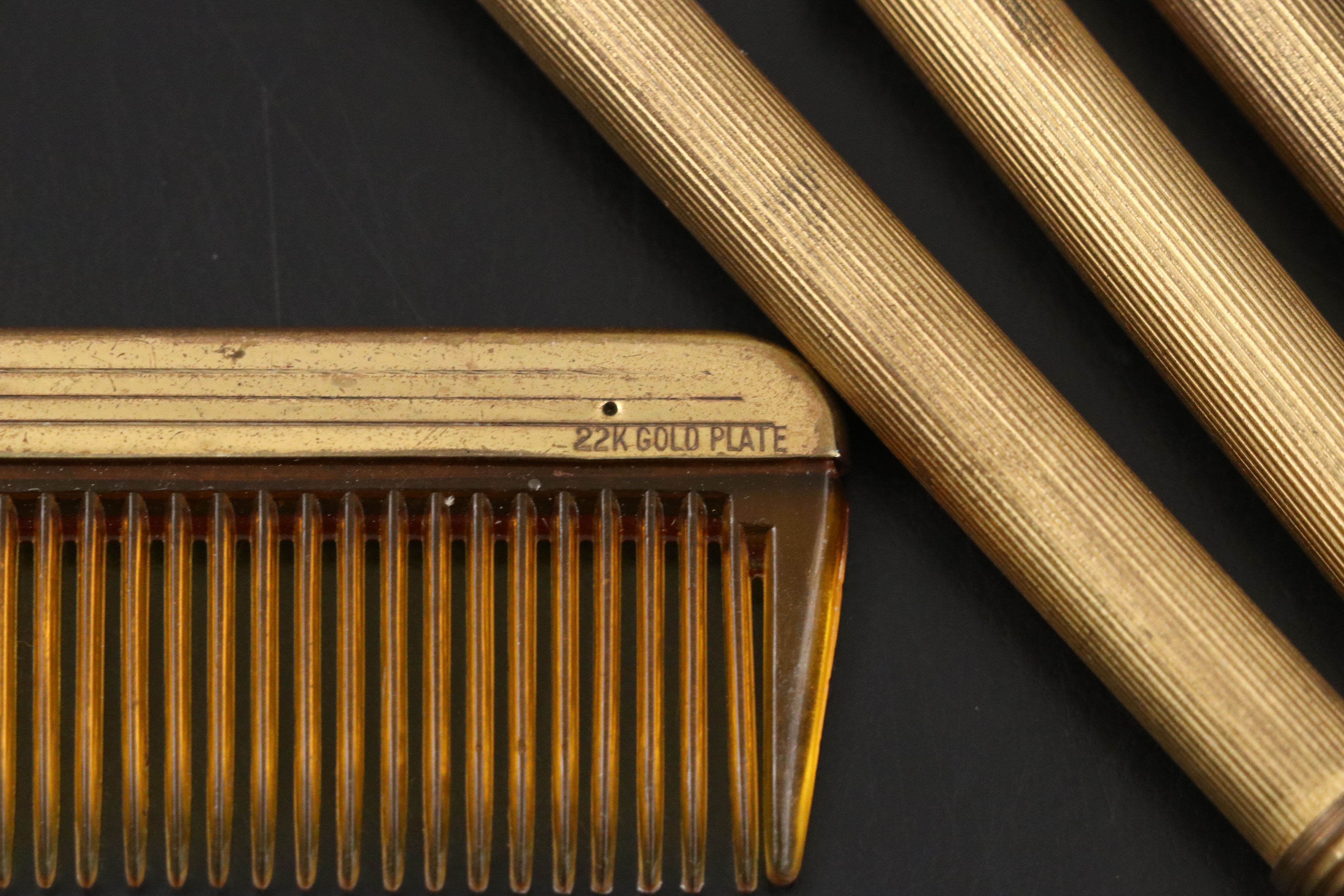 22K Gilt Accented Vanity Accessories Set, Early 20th Century