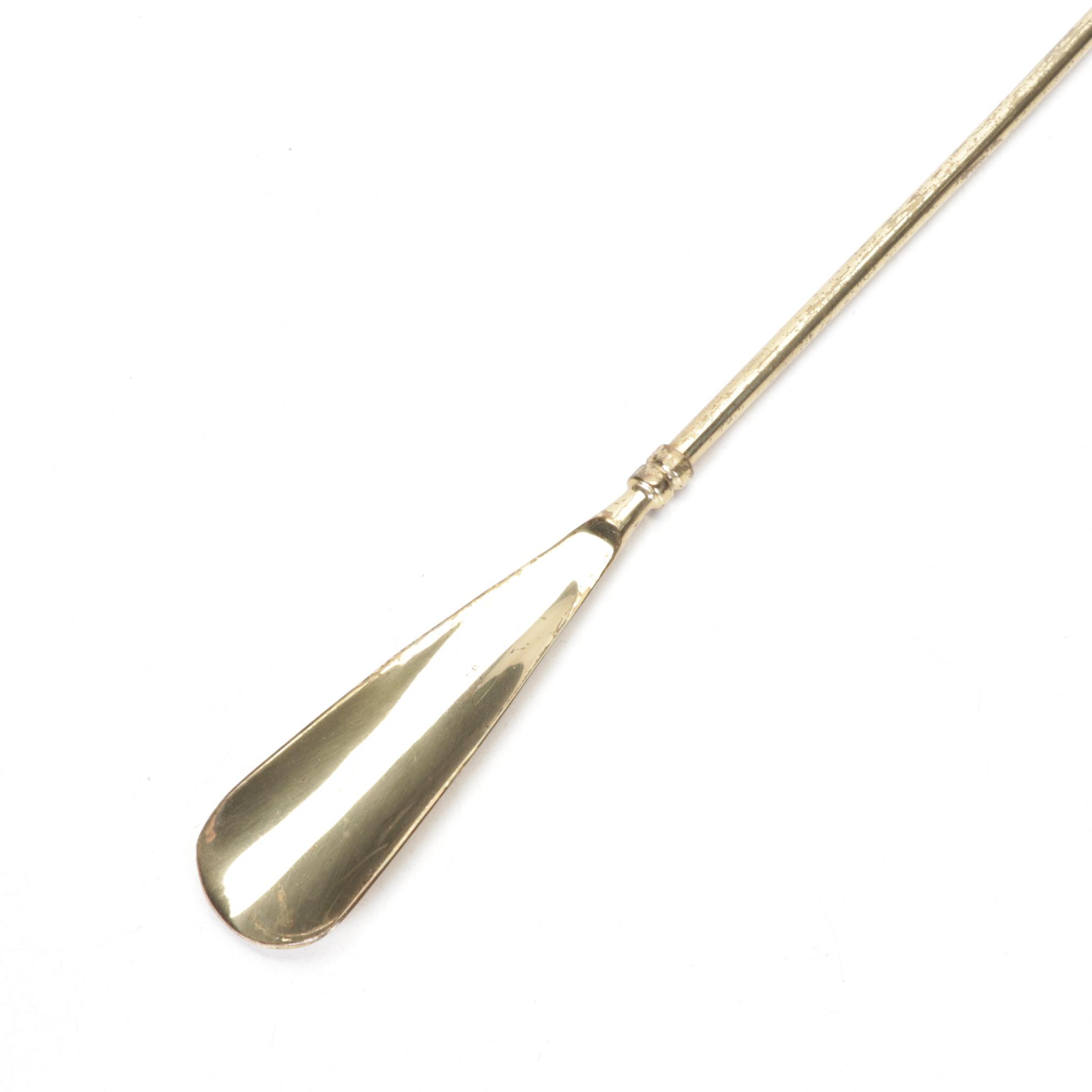 Long Handled Polished Brass Shoe Horn