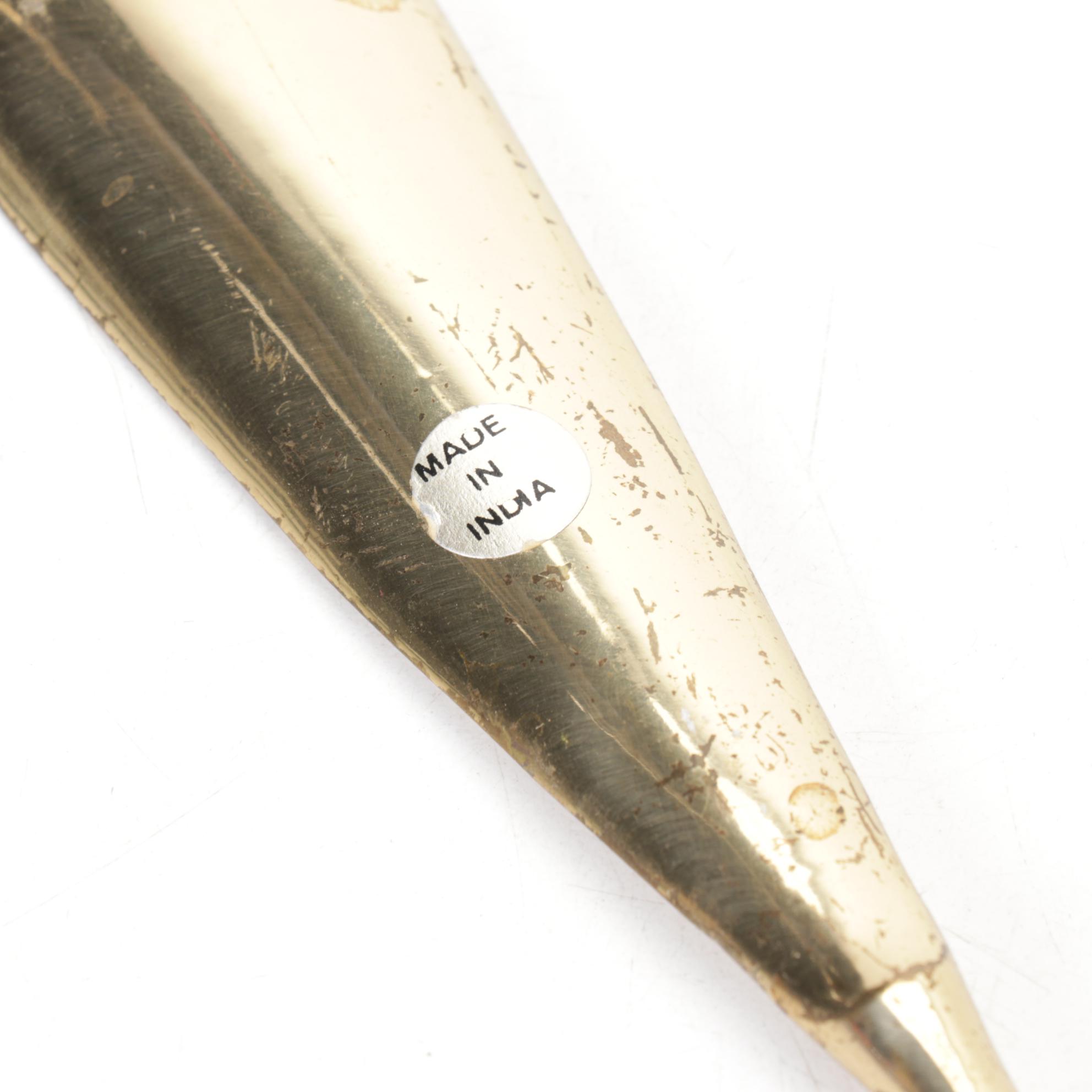 Long Handled Polished Brass Shoe Horn