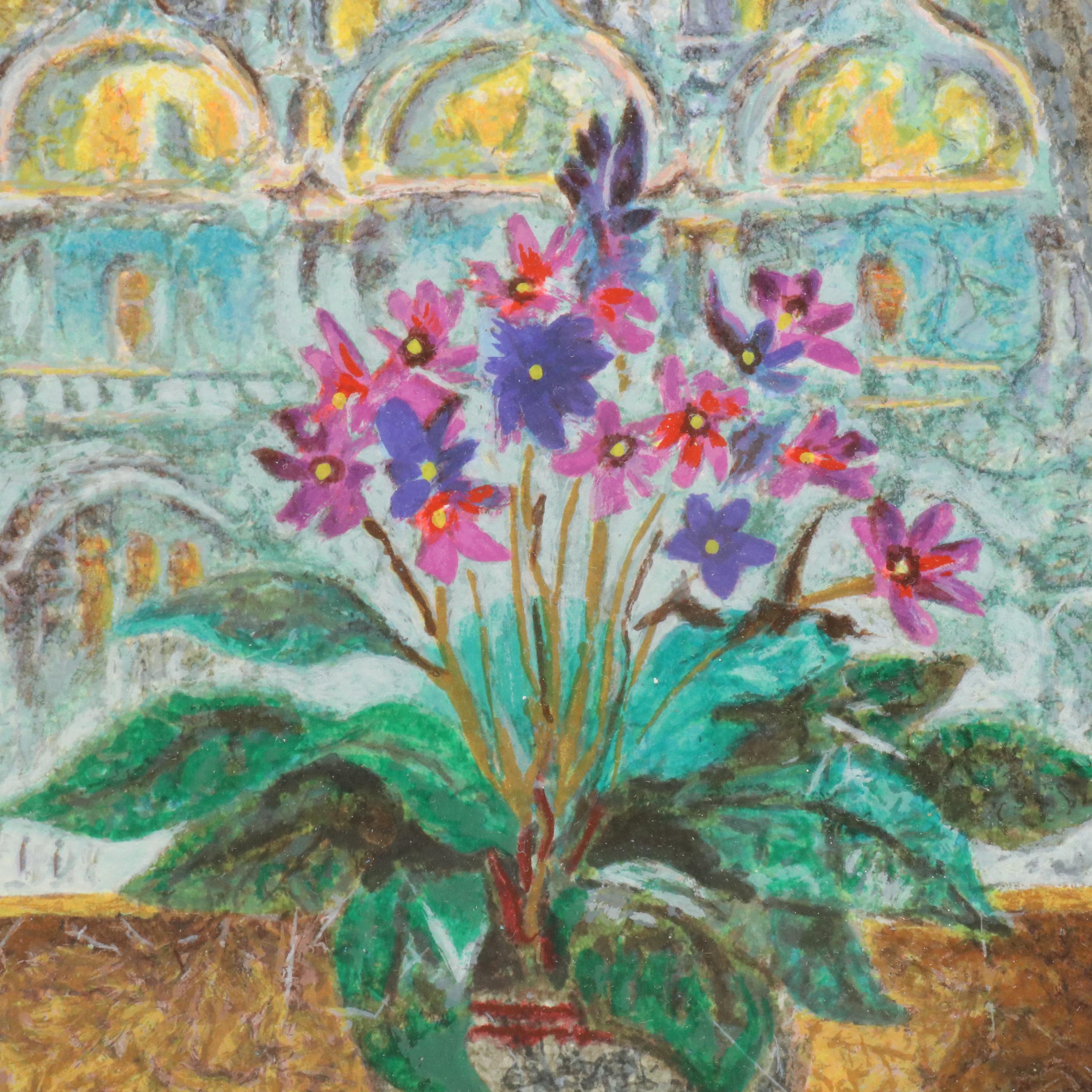 Anatole Krasnyansky Serigraph "Flowers and Venice"